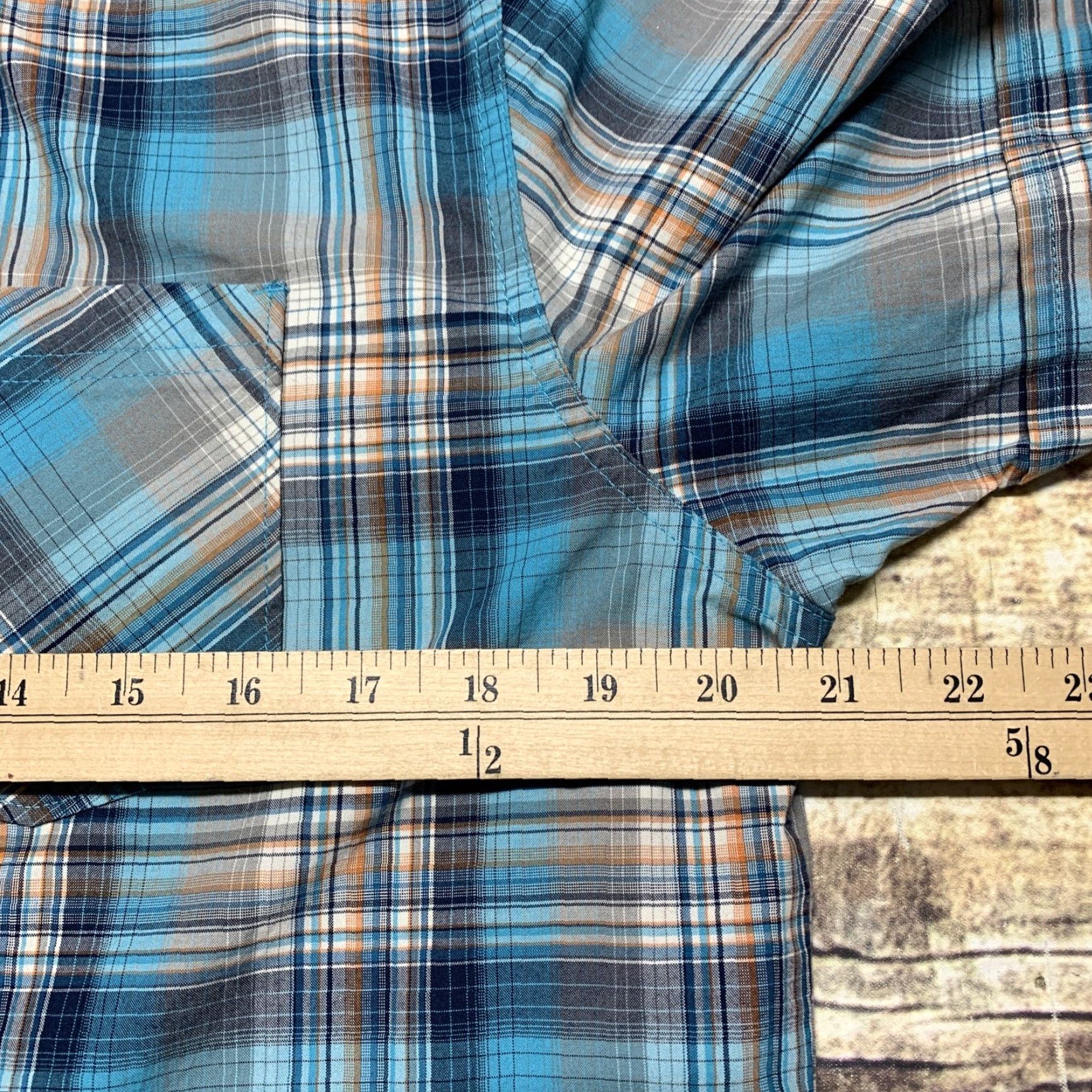 Vintage Ruff Hewn Mens Shirt Short Sleeve Small Blue Teal Plaid Western Button-Down Shirt Size US S / EU 44-46 / 1 - 7 Thumbnail