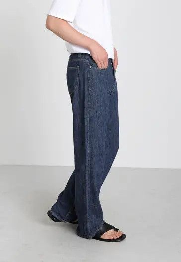 Japanese Brand Dark blue vintage men's loose straight casual jeans Size US 32 / EU 48 - 4 Thumbnail