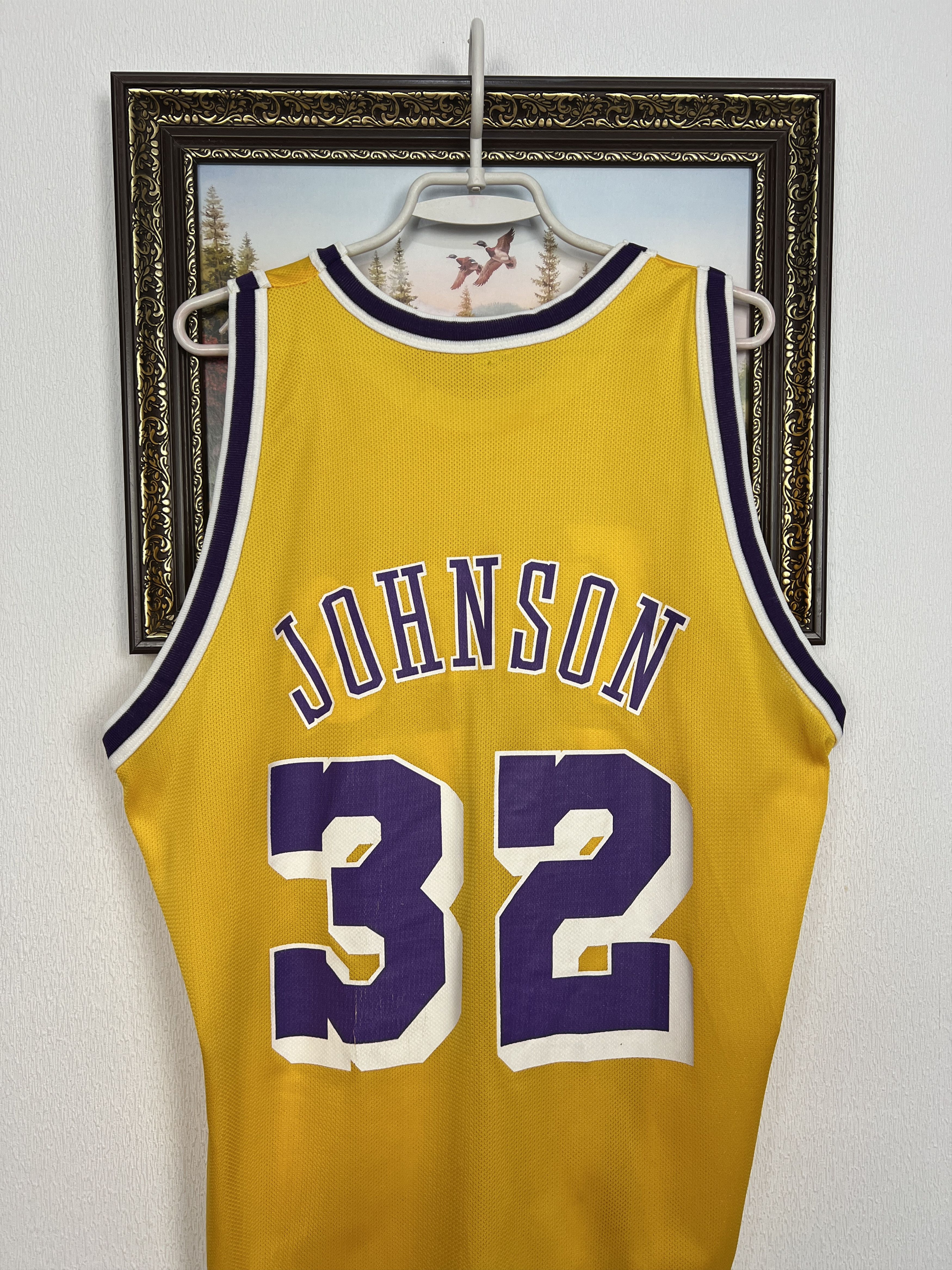 Champion Vintage 90's Los Angeles Lakers Johnson NBA Jersey Shirt Size US XL / EU 56 / 4 - 9 Thumbnail