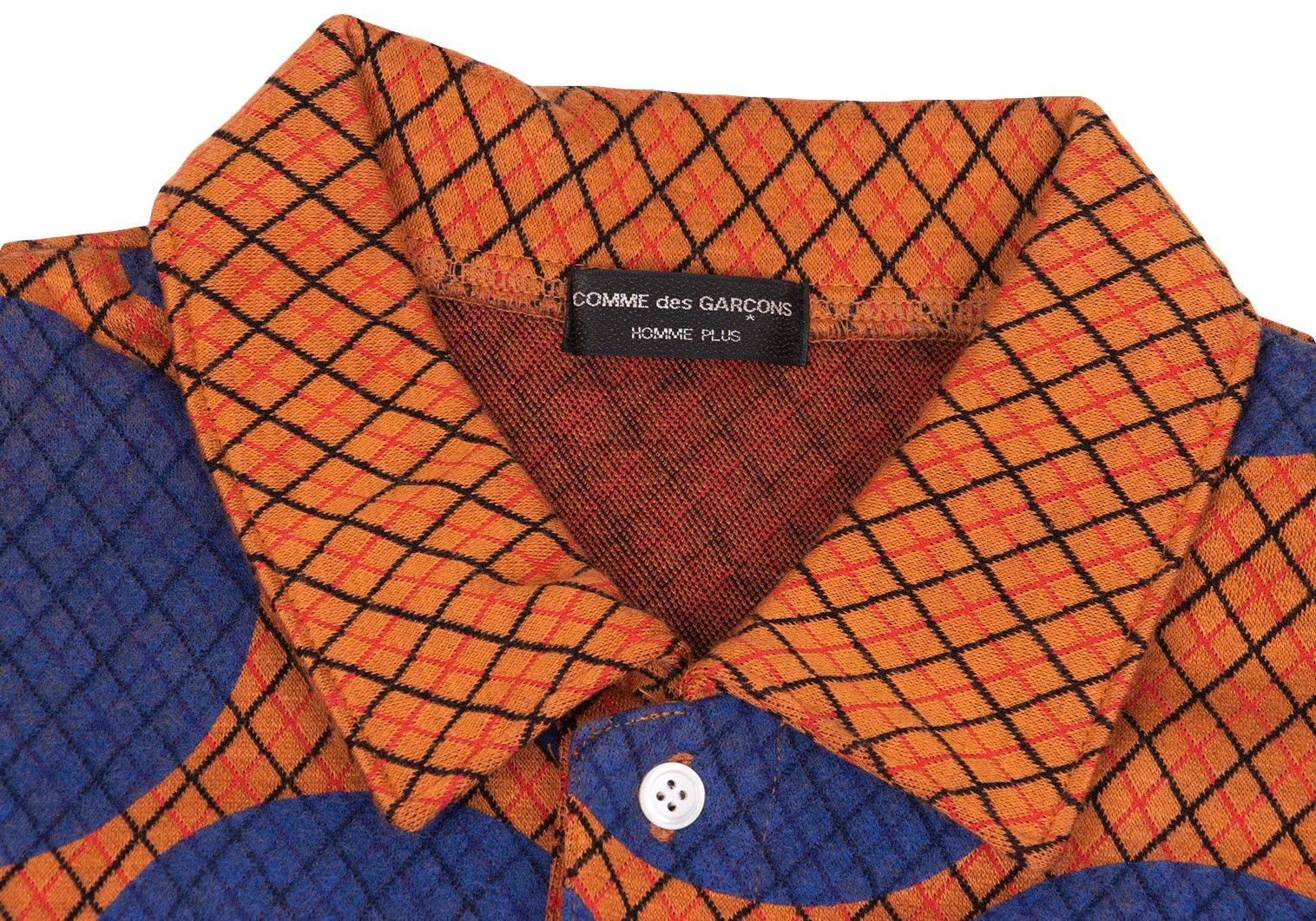 Comme des Garcons Homme Plus Python Pattern Panel Polo Shirt in Orange and Blue Size US M / EU 48-50 / 2 - 3 Thumbnail