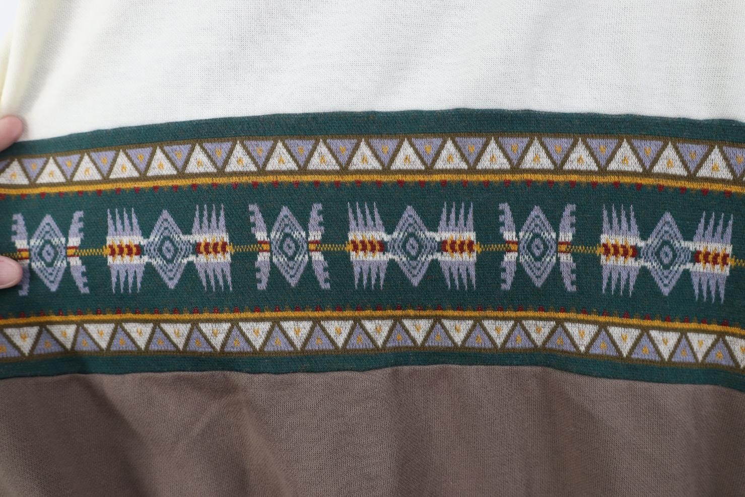 Vintage Vintage 90s Streetwear Fair Isle Collared Sweatshirt USA Size US XXL / EU 58 / 5 - 7 Thumbnail