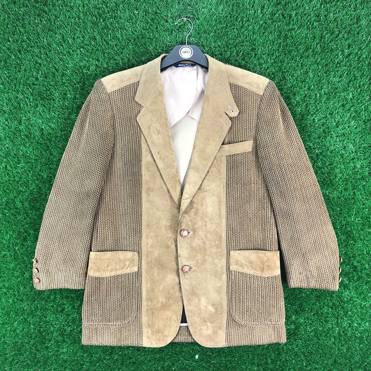 image of Vintage 90's Blazer Coat Nice Design By Rotary Group in Brown, Men's (Size Medium)