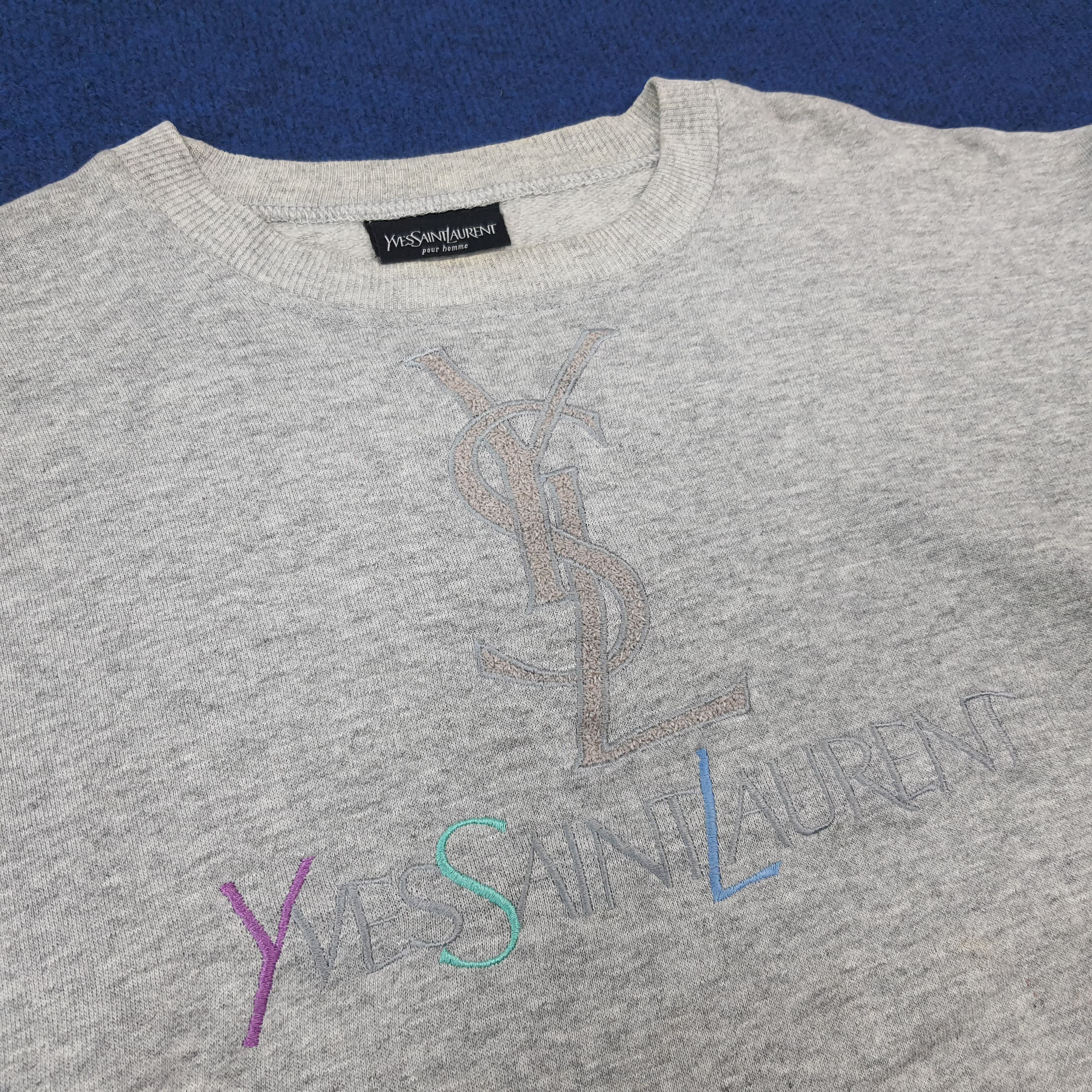 Yves Saint Laurent Vintage Yves Saint Laurent Crop Top Sweatshirt C271N20 Size L / US 10 / IT 46 - 2 Thumbnail