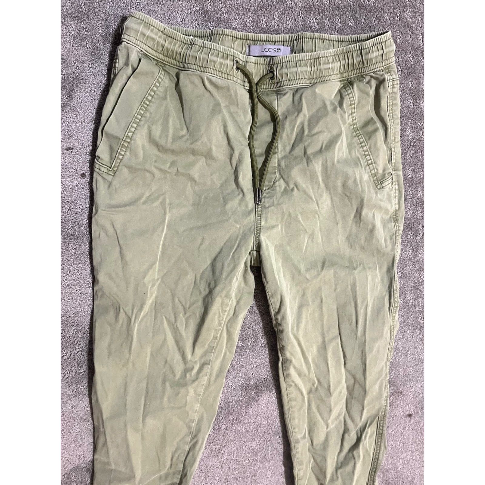 Vintage Joe's Jeans Women's Jogger Pants Medium Green Drawstring Casual Tapered Size 32" / US 10 / IT 46 - 2 Thumbnail
