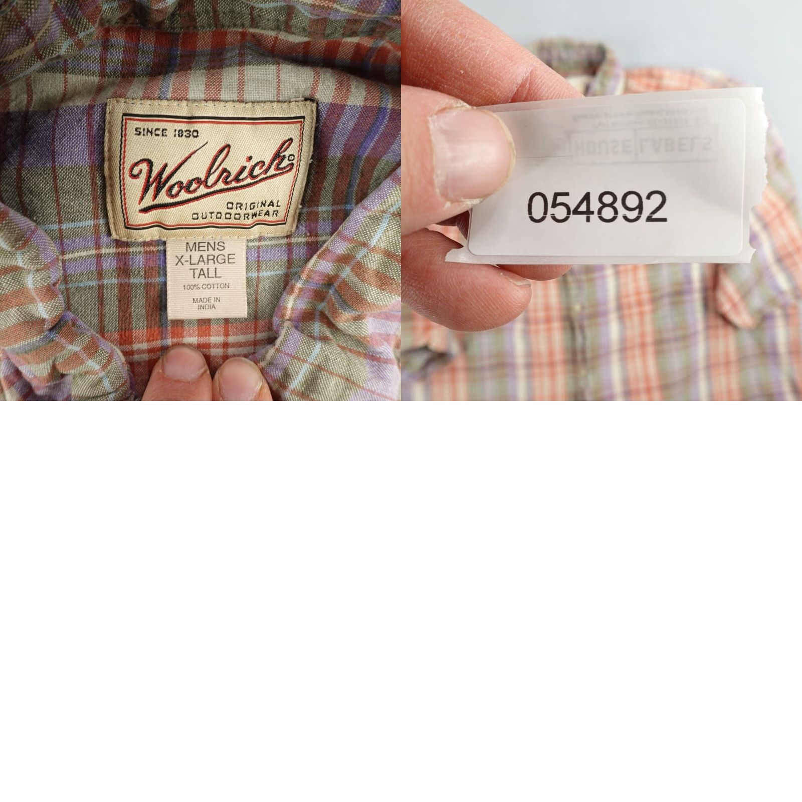 Vintage Woolrich Shirt Mens XL Tall Plaid Button-Up Casual Work Short Sleeve Cotton Flannel Button-Down Collar Outdoor Pockets Size US XL / EU 56 / 4 - 8 Thumbnail