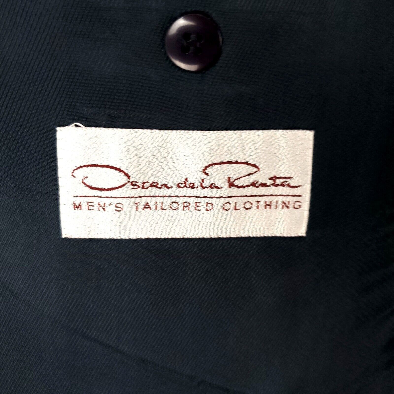 Oscar De La Renta Oscar De La Renta Wool 2 Bronze Button Blazer 42R Blue Size 42R - 8 Thumbnail