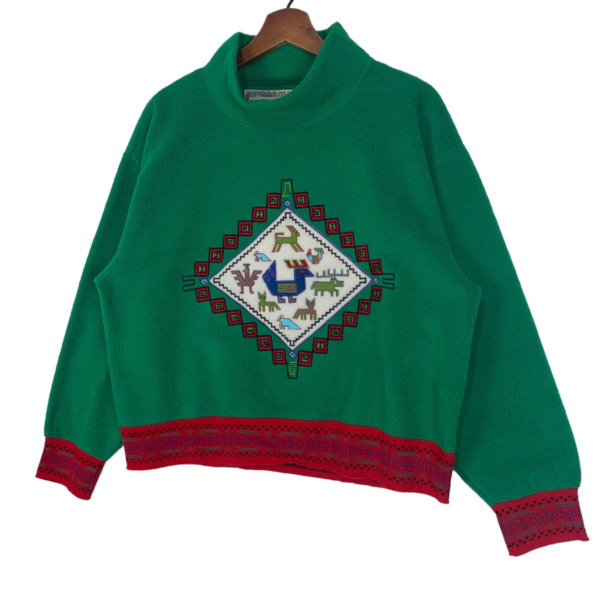 Japanese Brand × Native × Vintage Vintage Women Aztec Design Fleece Sweaters Size M / US 6-8 / IT 42-44 - 3 Thumbnail