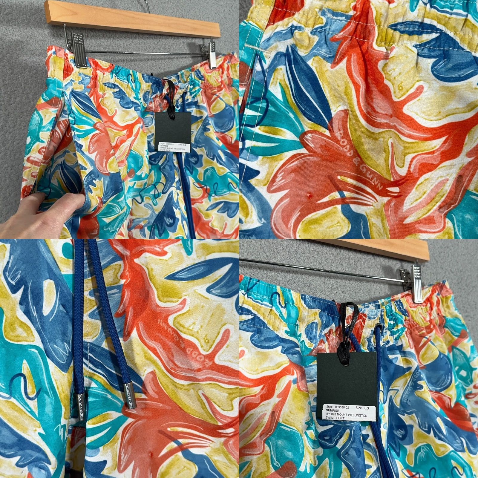 Rodd & Gunn Rodd & Gunn Swim Trunks Mens L Multicolor MT Wellington 6.3" Lined Shorts Trunks Beach Vacation Pockets Drawstring Elastic Waist Above-the-Knee Size US 33 - 9 Thumbnail