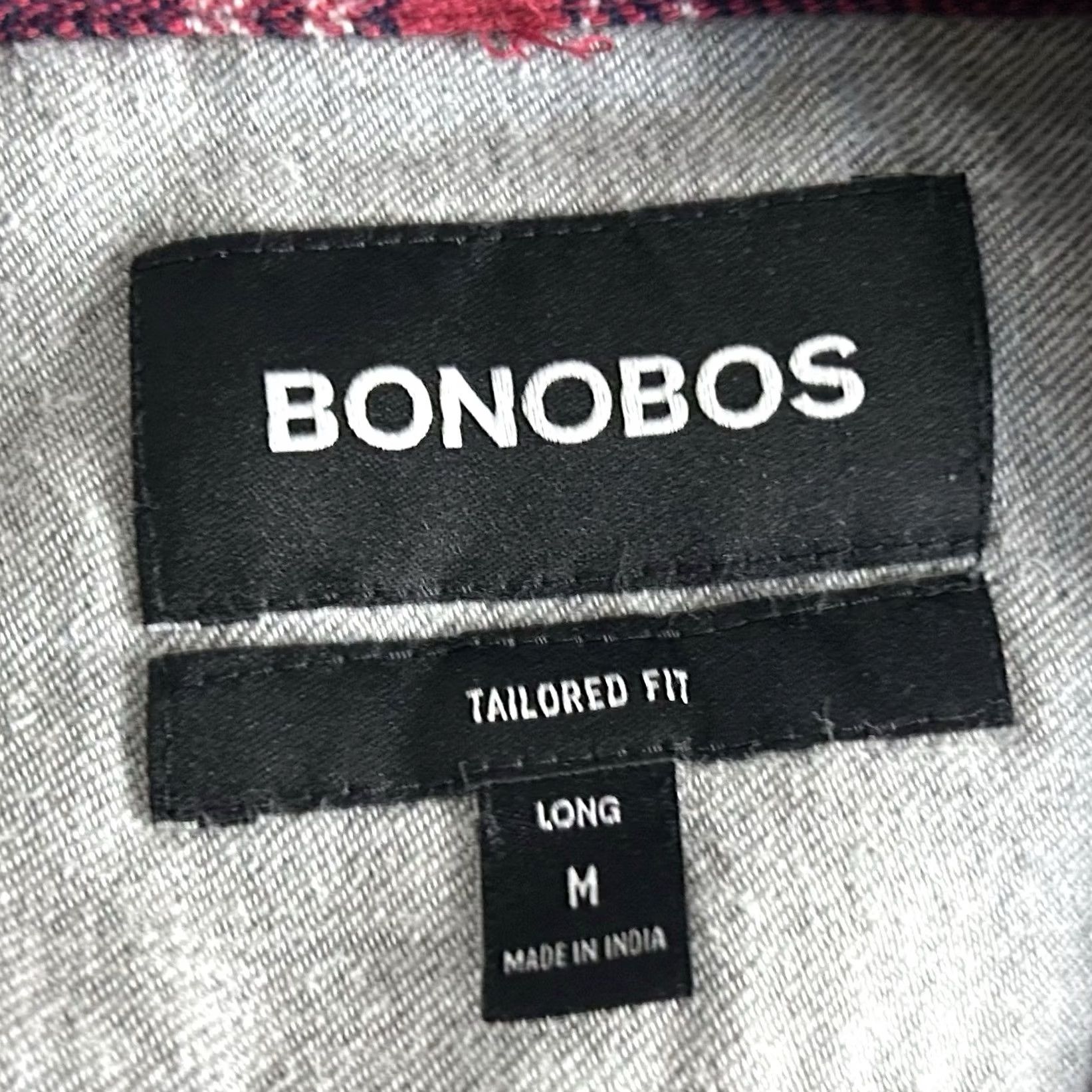 Bonobos Bonobos Medium Tailored Fit Flannel Shirt Plaid Blue White Red Button-Up Size US M / EU 48-50 / 2 - 3 Thumbnail