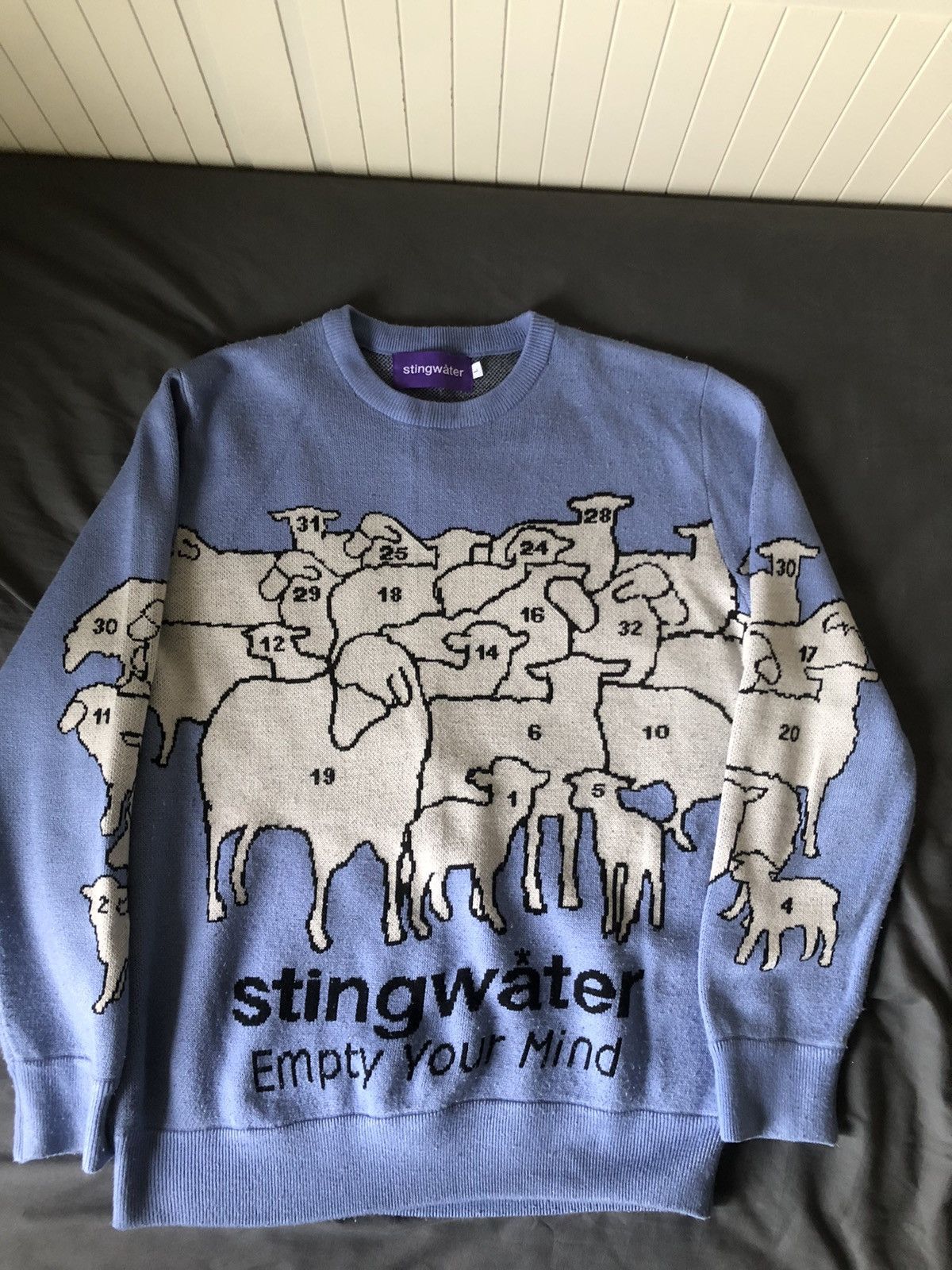 image of Stingwater Counting Sheep Sweater in Light Blue, Men's (Size Large)