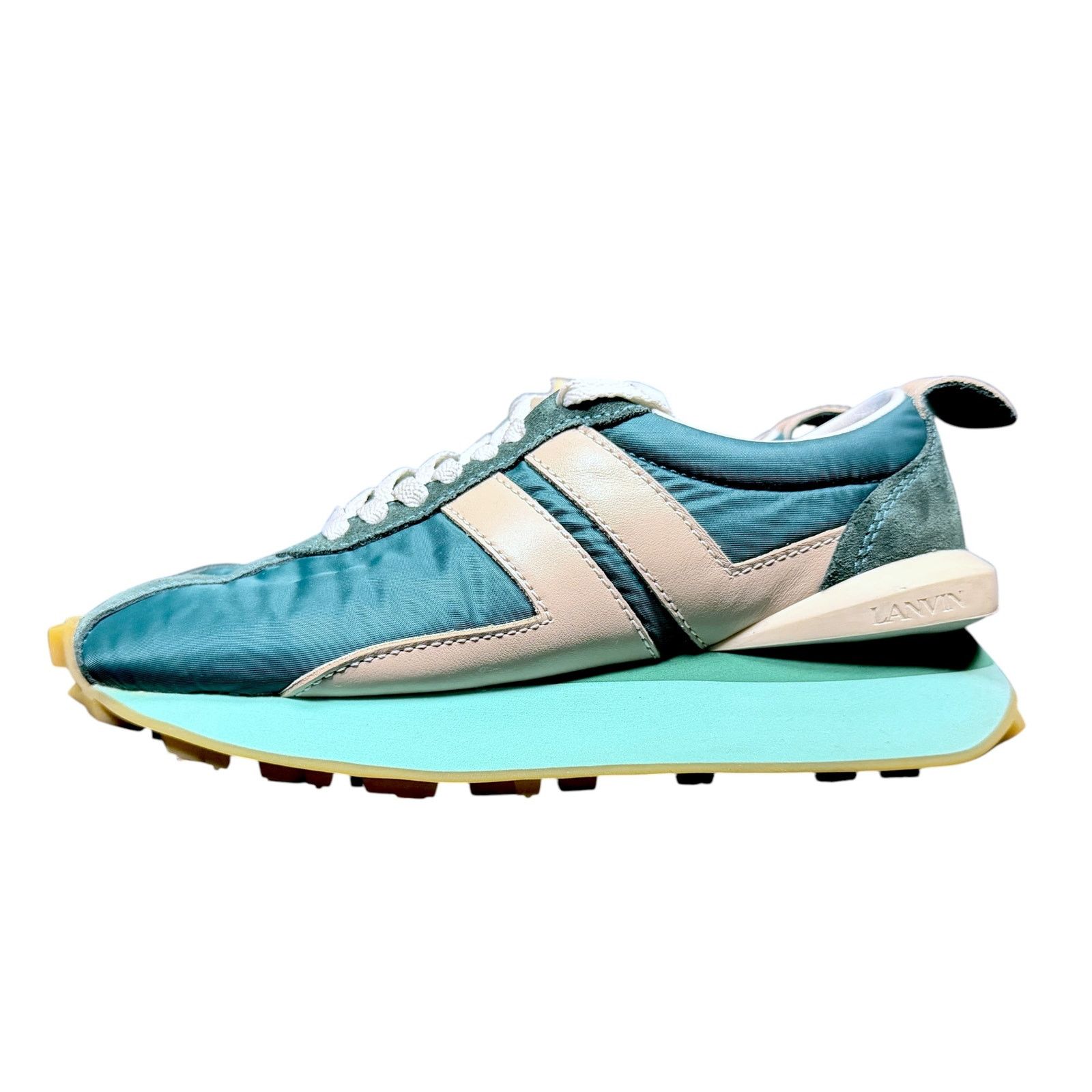 Lanvin Lanvin Women's 37 Peacock Blue White Bumper Sneakers US 6 Size US 6 / IT 36 - 5 Thumbnail