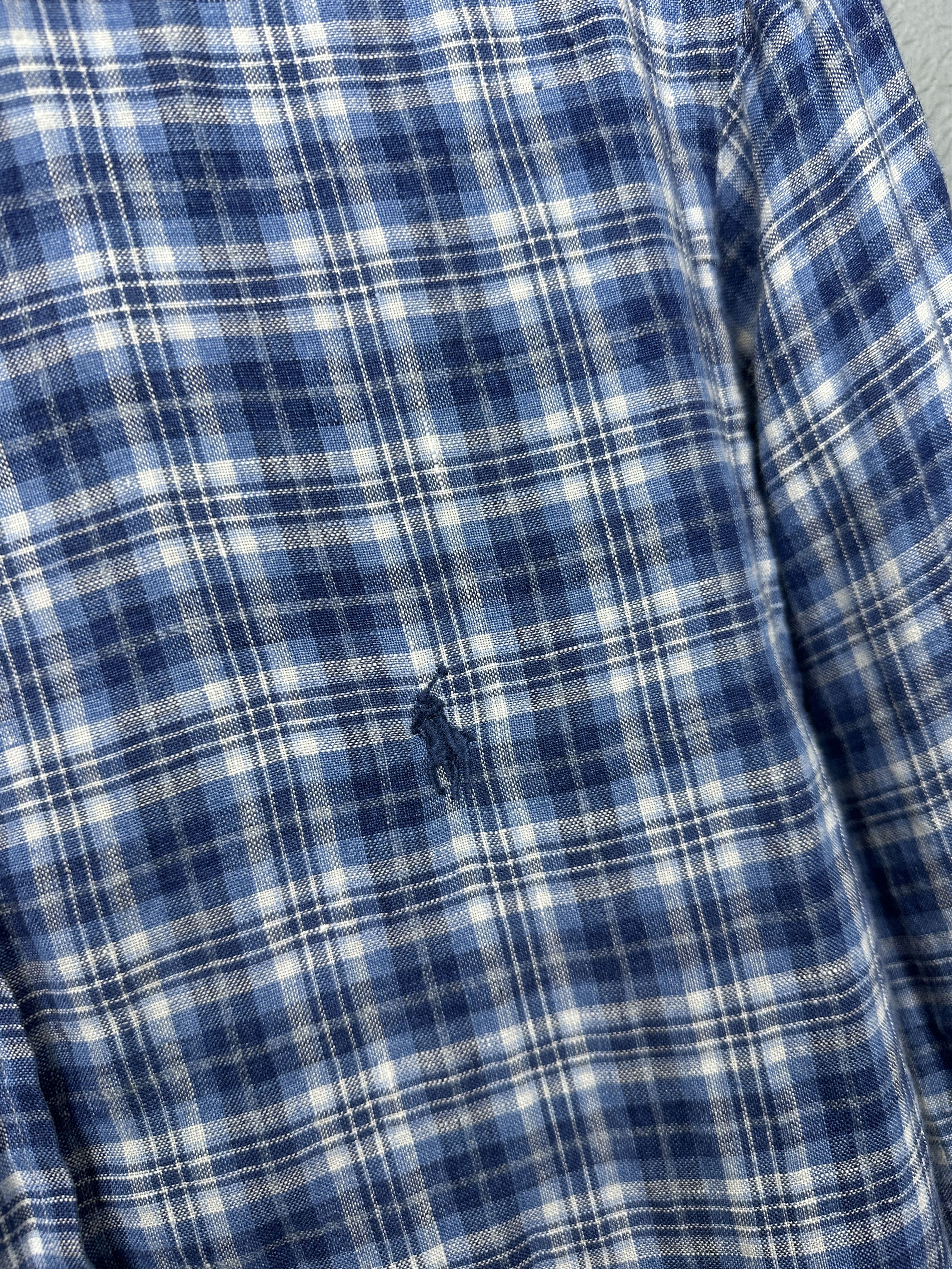 Polo Ralph Lauren × Ralph Lauren × Vintage Polo Ralph Lauren Mens LINEN Long Sleeve Shirt Y2K Size US S / EU 44-46 / 1 - 3 Thumbnail