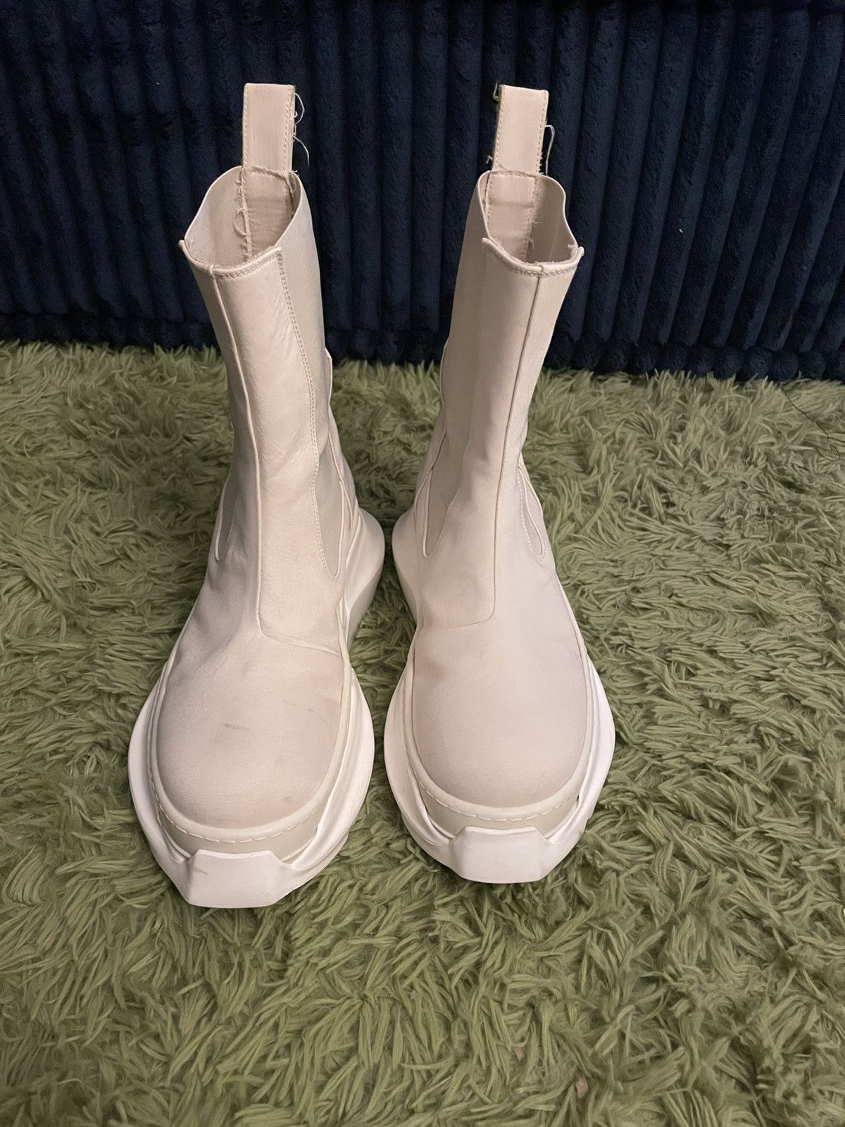 Rick Owens Rick Owen’s Abstract Beetle Boots White Size US 7 / EU 40 - 1 Thumbnail