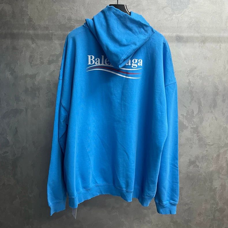 Balenciaga Balenciaga Blue logo printed monogram casual long sleeve ho Size US S / EU 44-46 / 1 - 5 Thumbnail