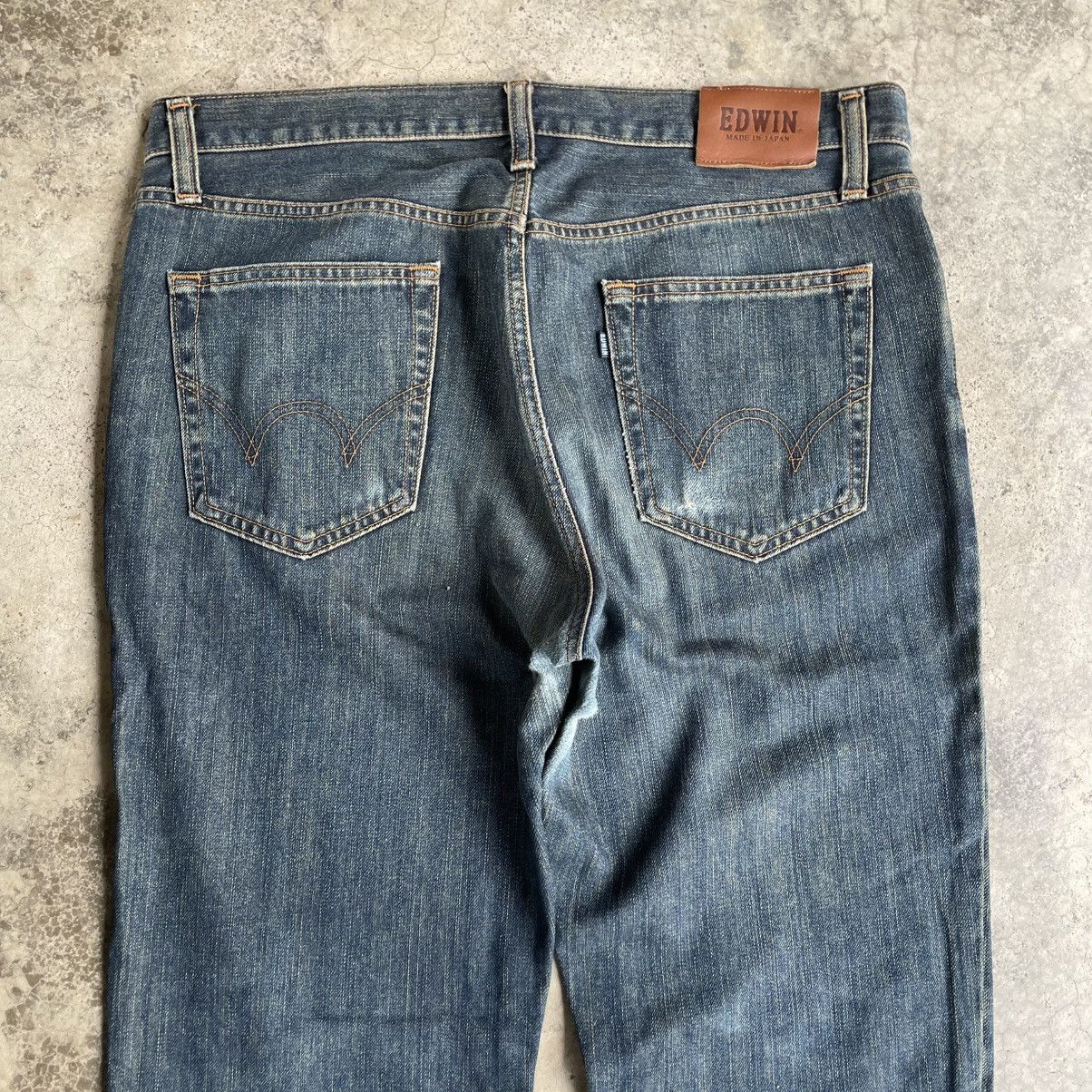 Edwin 🔥Vintage Edwin E535 Stoned Washed Distress Denim Jeans Size US 37 - 5 Thumbnail