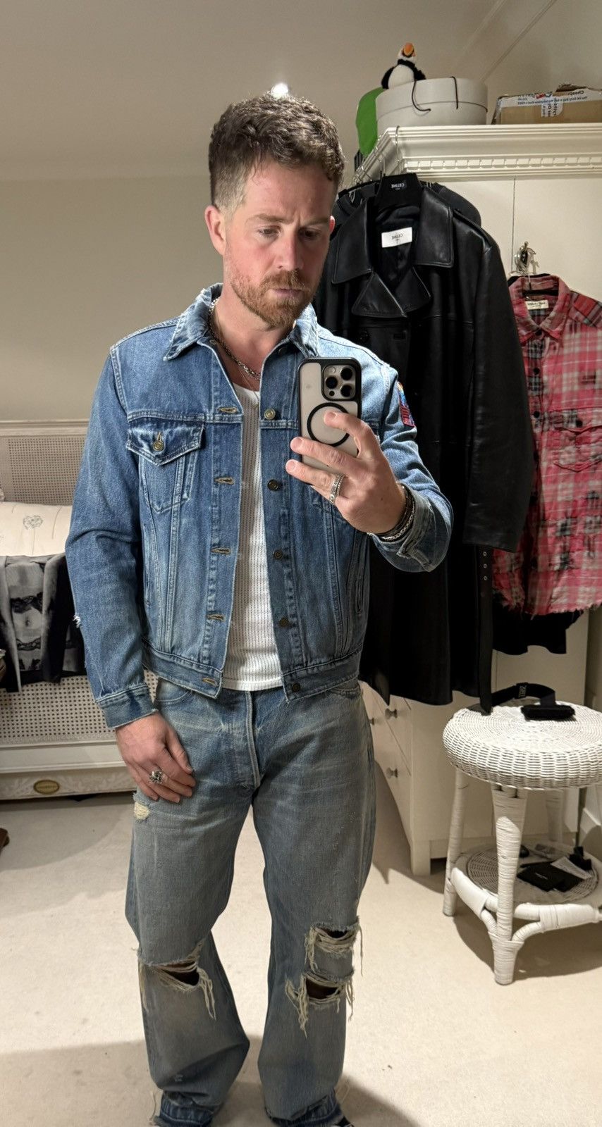 Saint Laurent Paris SS16 Saint Laurent Hedi Slimane palm tree denim jacket XL Size US XL / EU 56 / 4 - 1 Thumbnail