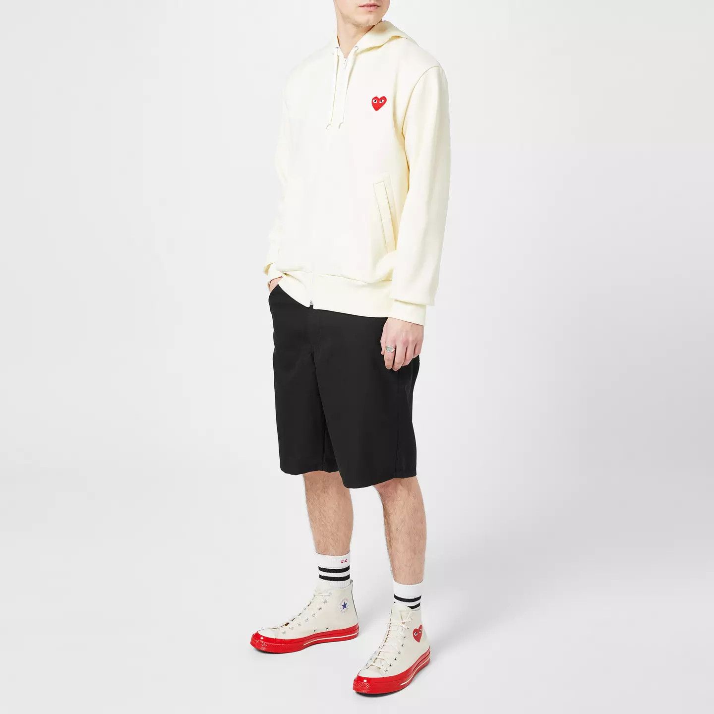 Comme des Garcons PLAY o1g2r1mq0426 Chuck Logo High Top Trainers in White Size US 9 / EU 42 - 6 Thumbnail