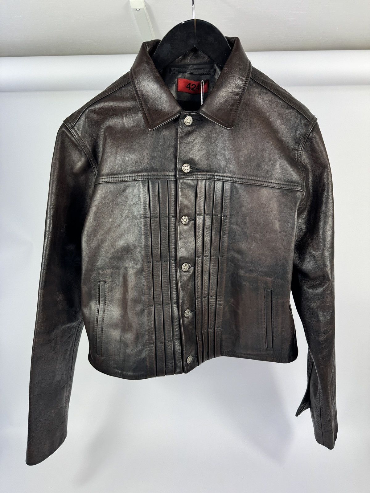 424 TRUCKER RUB OFF LEATHER JACKET Size US L / EU 52-54 / 3 - 1 Thumbnail