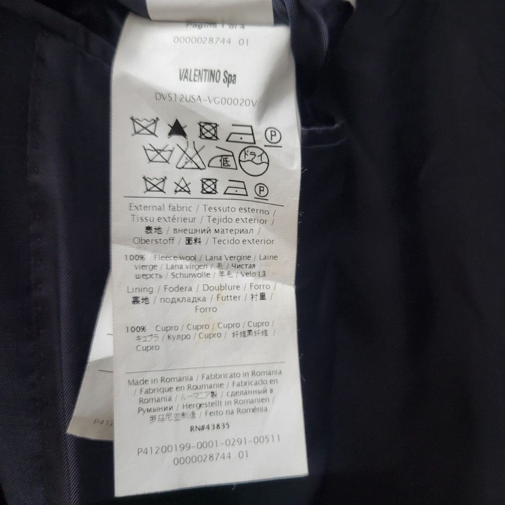 Valentino Valentino Men’s Fleece Wool Cupro Lining 2-Button Side-Vent Size 40R - 9 Thumbnail