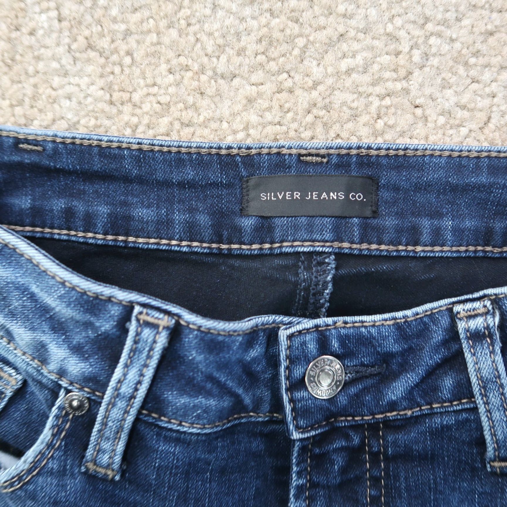 Silver Jeans Co. SILVER Jeans Silver Suki Skinny Jeans Women 32x29 Blue Denim Stretch 5-Pocket Rise Mid Slim Size 32 Regular Size 24" / US 00 / IT 34 - 3 Thumbnail