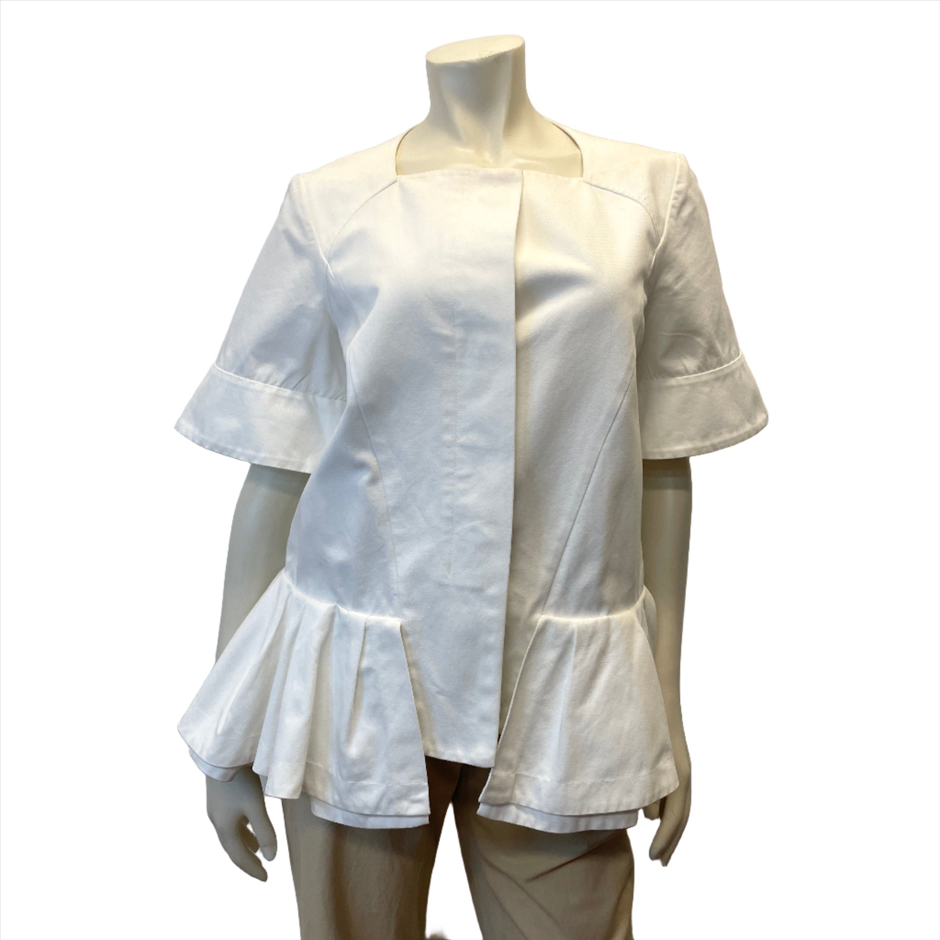 Marni Marni Spring ‘13 Vintage Designer Crisp White Peplum Top Size M Size M / US 6-8 / IT 42-44 - 1 Thumbnail