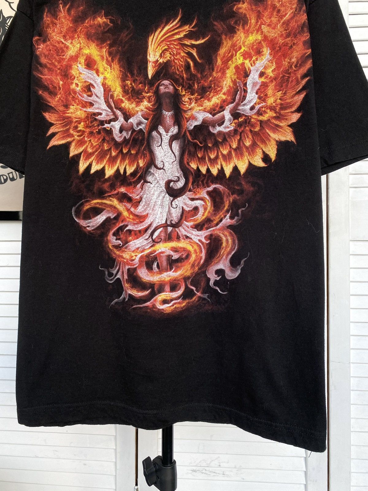 Band Tees × Vintage Vintage Spiral Phoenix Rising Woman Firebird Tee Shirt Black Size US XL / EU 56 / 4 - 6 Thumbnail
