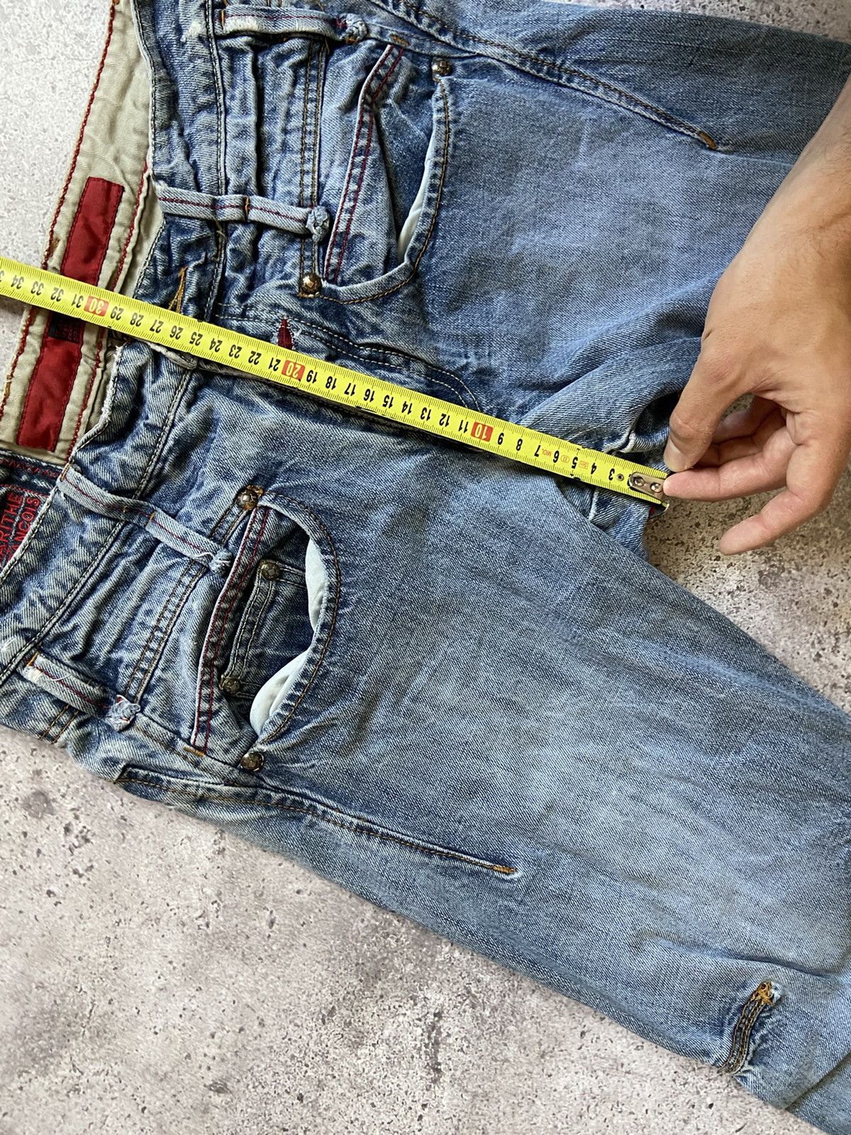 Japanese Brand Marithe Francois Girbaud Jeans Faded Blue Denim Size US 30 / EU 46 - 13 Thumbnail