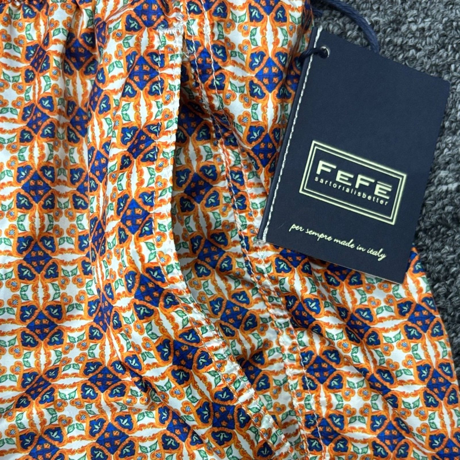 Other NWT FEFE Men's Tan and Purple Patterned Swim Trunks Size XL Size US 40 / EU 56 - 8 Thumbnail