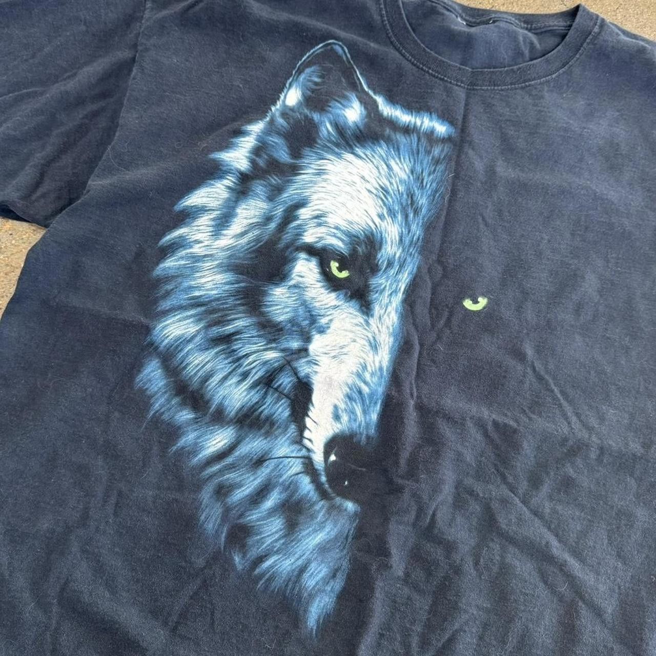 The Mountain × Vintage Vintage Y2K Faded Wolf T Shirt Size US XL / EU 56 / 4 - 2 Thumbnail