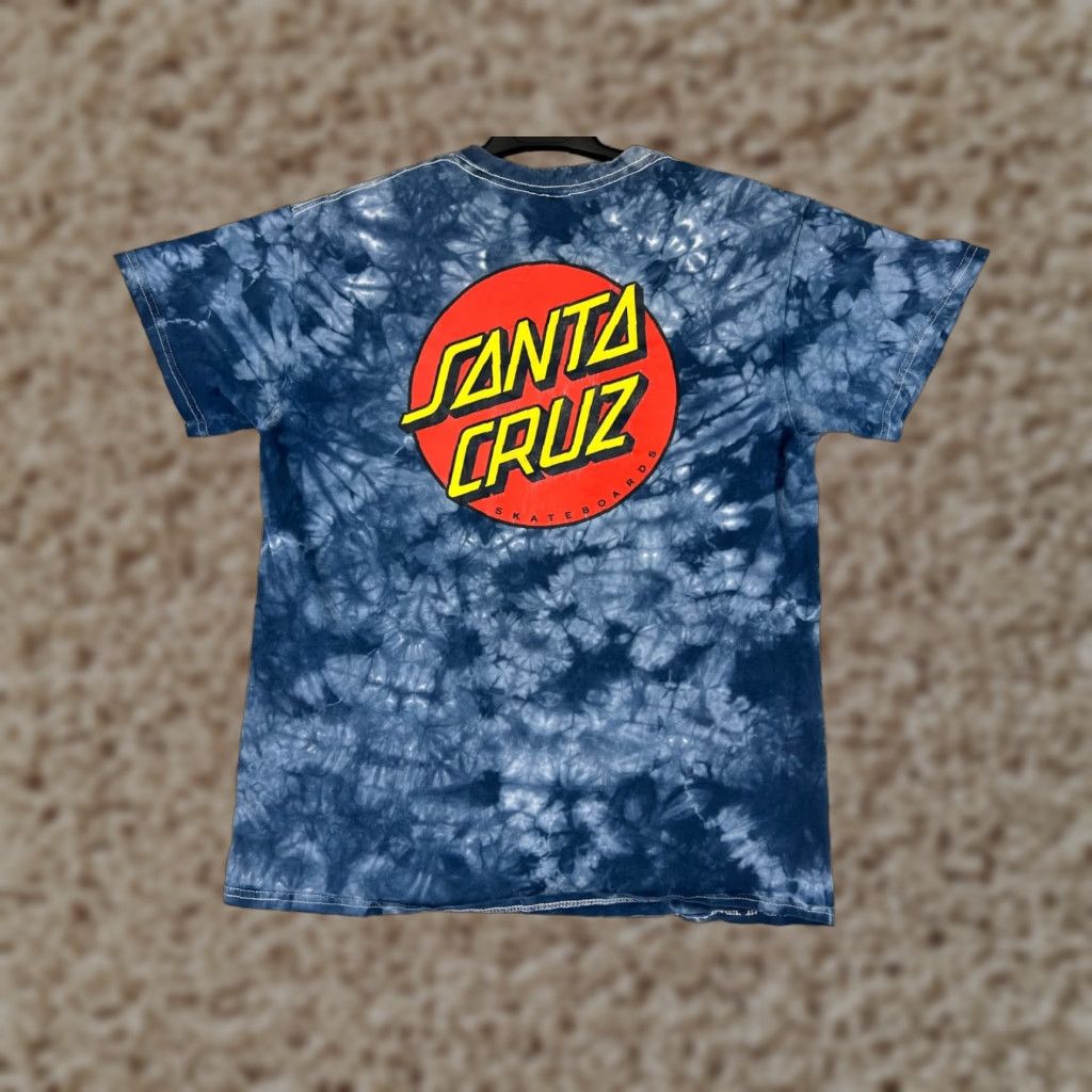 Vintage Santa Cruz Shirt Mens Small Blue White Tie Dye Short Sleeve Crew Neck Skate Shirt Men XS Size US S / EU 44-46 / 1 - 1 Thumbnail