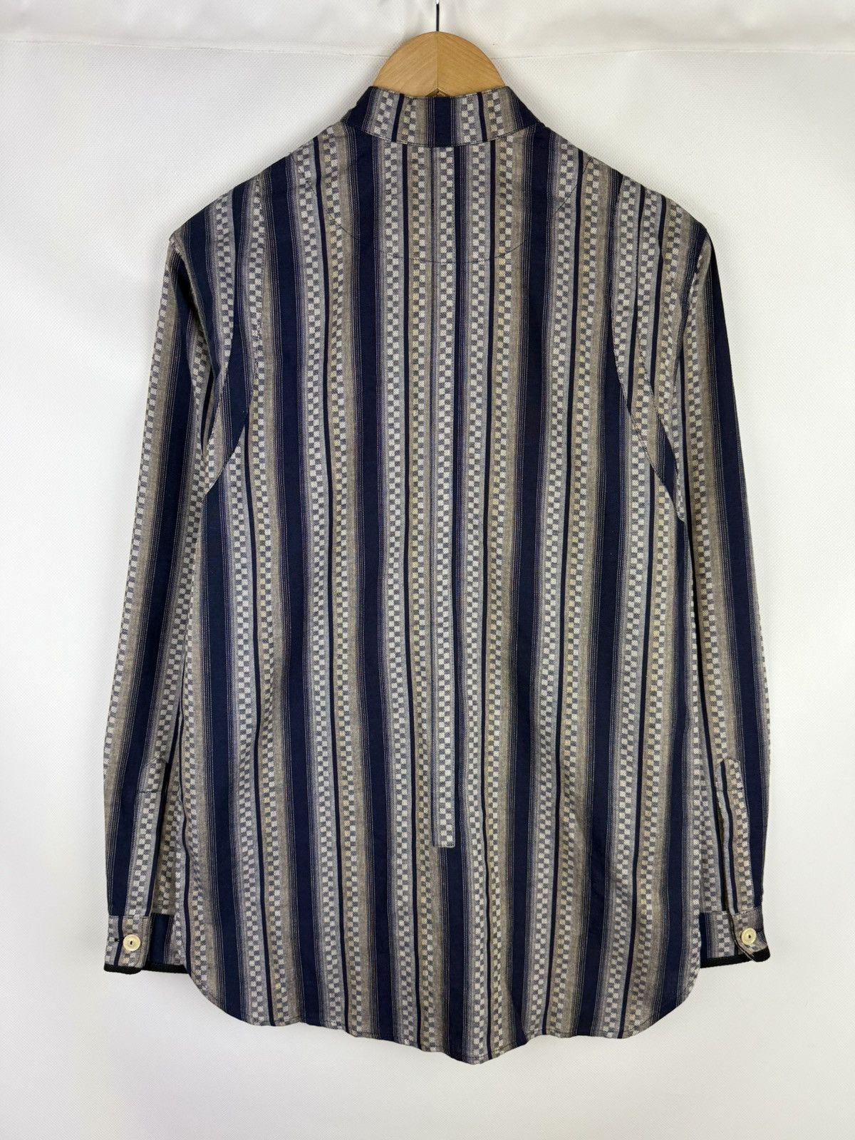 Designer BNWT! Labrum L/S Collarless Patterned Button Up Shirt Size US M / EU 48-50 / 2 - 16 Thumbnail