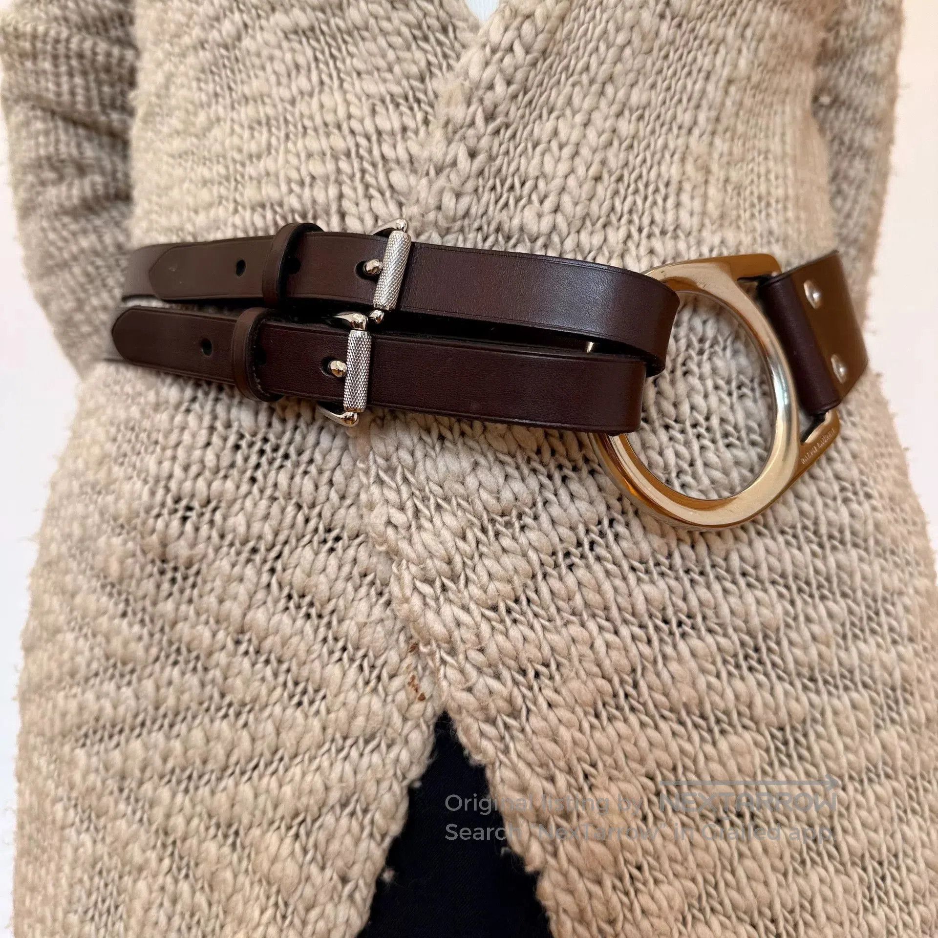RLX Ralph Lauren Heavy Leather Women's Decorative Belt. Size ONE SIZE - 1 Thumbnail