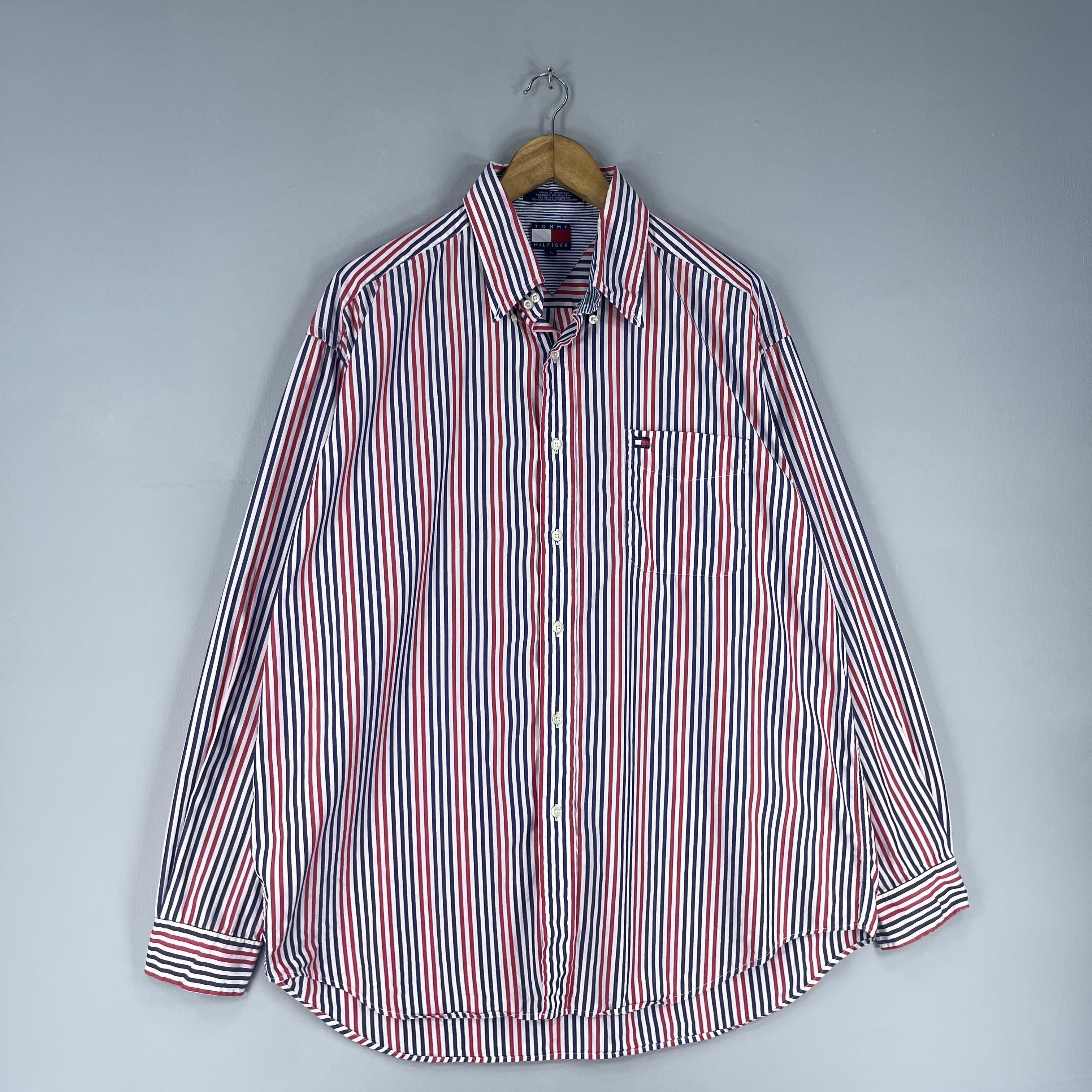 Tommy Hilfiger TOMMY HILFIGER Multicolor Stripes Casual Oxfords Shirt Size US L / EU 52-54 / 3 - 4 Thumbnail