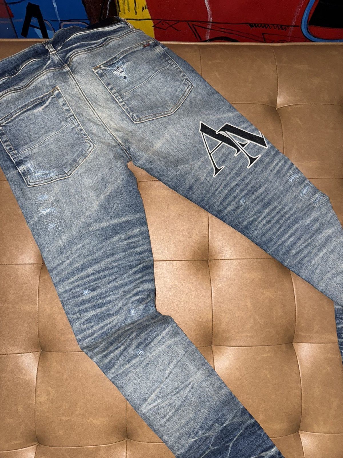 Amiri Amiri staggered logo jeans Size US 31 - 9 Thumbnail