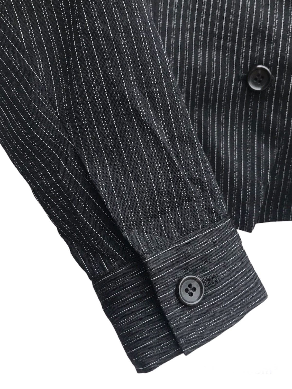Yohji Yamamoto Workshop by Yohji Yamamoto Striped Wool Cropped Jacket Size XS / US 0-2 / IT 36-38 - 7 Thumbnail