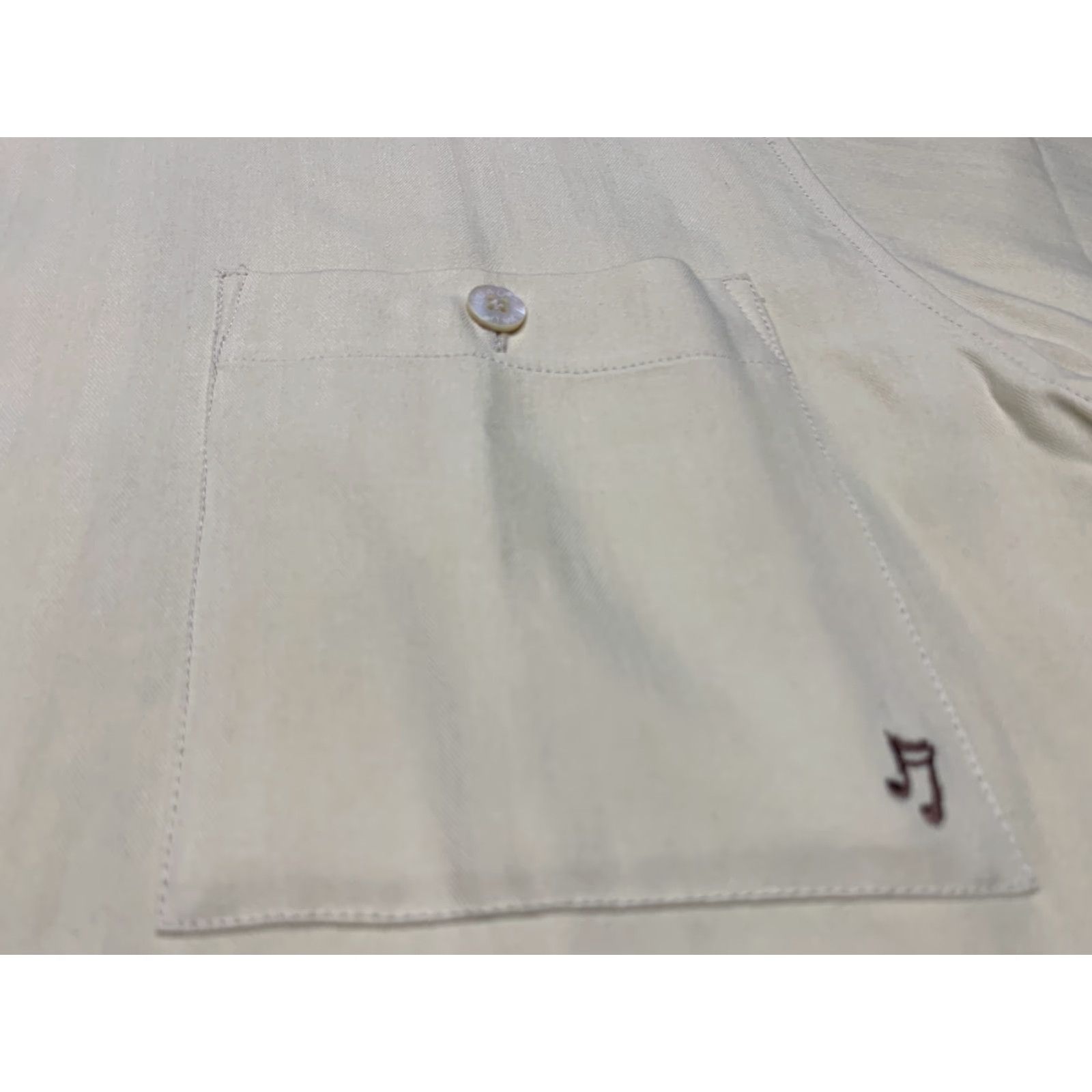ALOHAS VINTAGE Rock On - LUAU 100% Silk Embroidered Beige Aloha Hawaiian Shirt SZ L Size US L / EU 52-54 / 3 - 3 Thumbnail