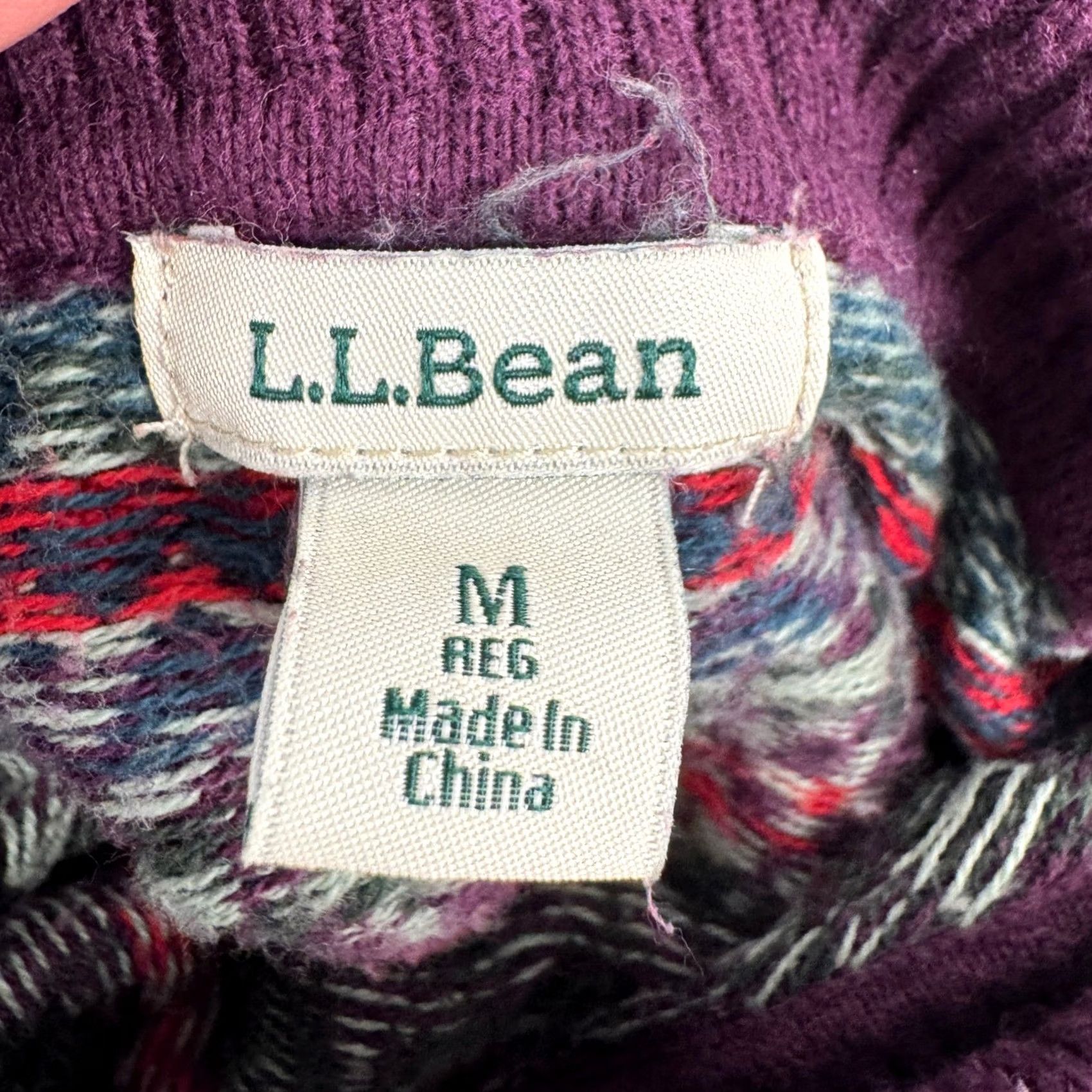 Vintage VINTAGE LL Bean Womens Purple Fair Isle Turtleneck Sweater Size M Regular Knit Pullover Size M / US 6-8 / IT 42-44 - 3 Thumbnail