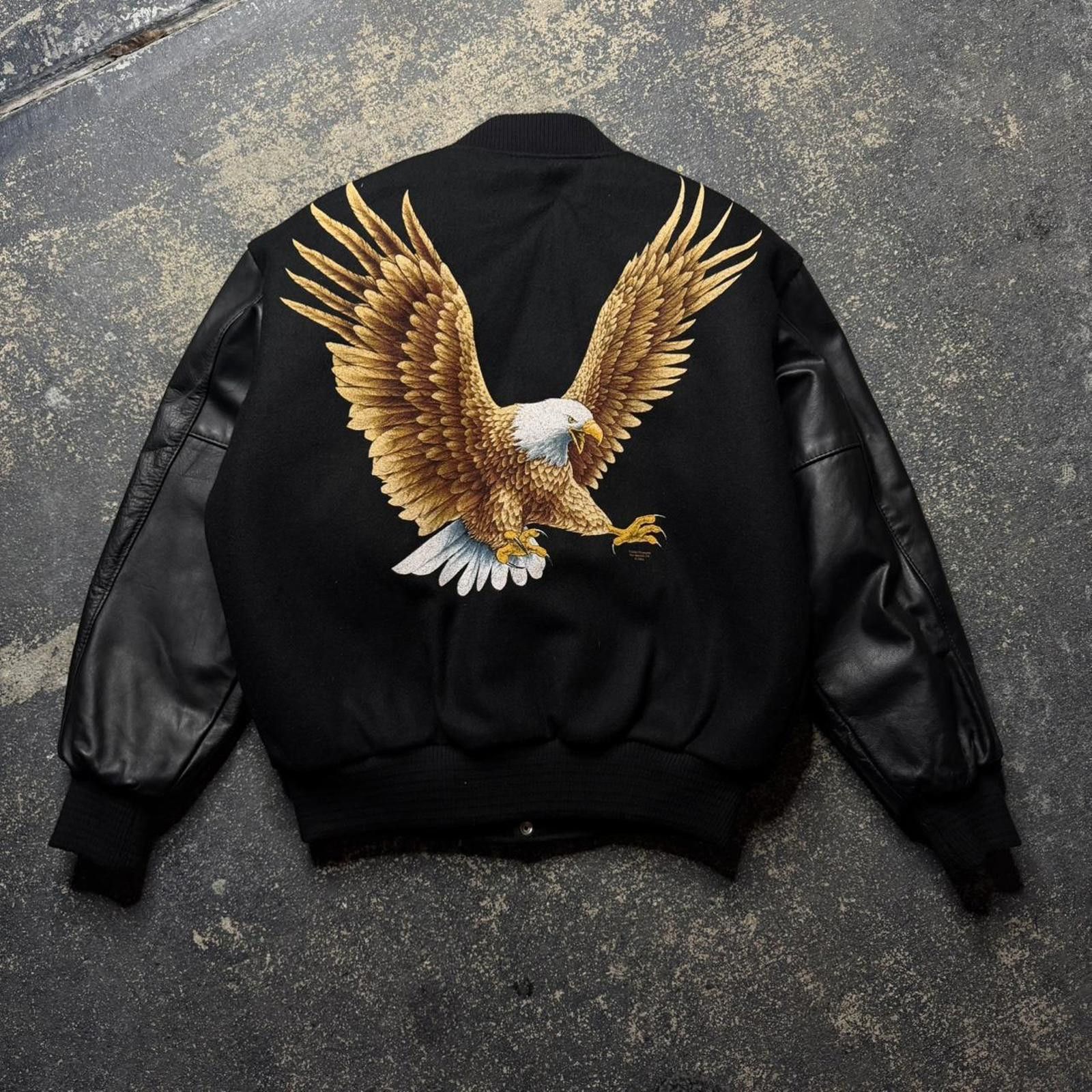 Other Vintage 90’s Black Bald Eagle Bomber Jacket Size US S / EU 44-46 / 1 - 1 Thumbnail
