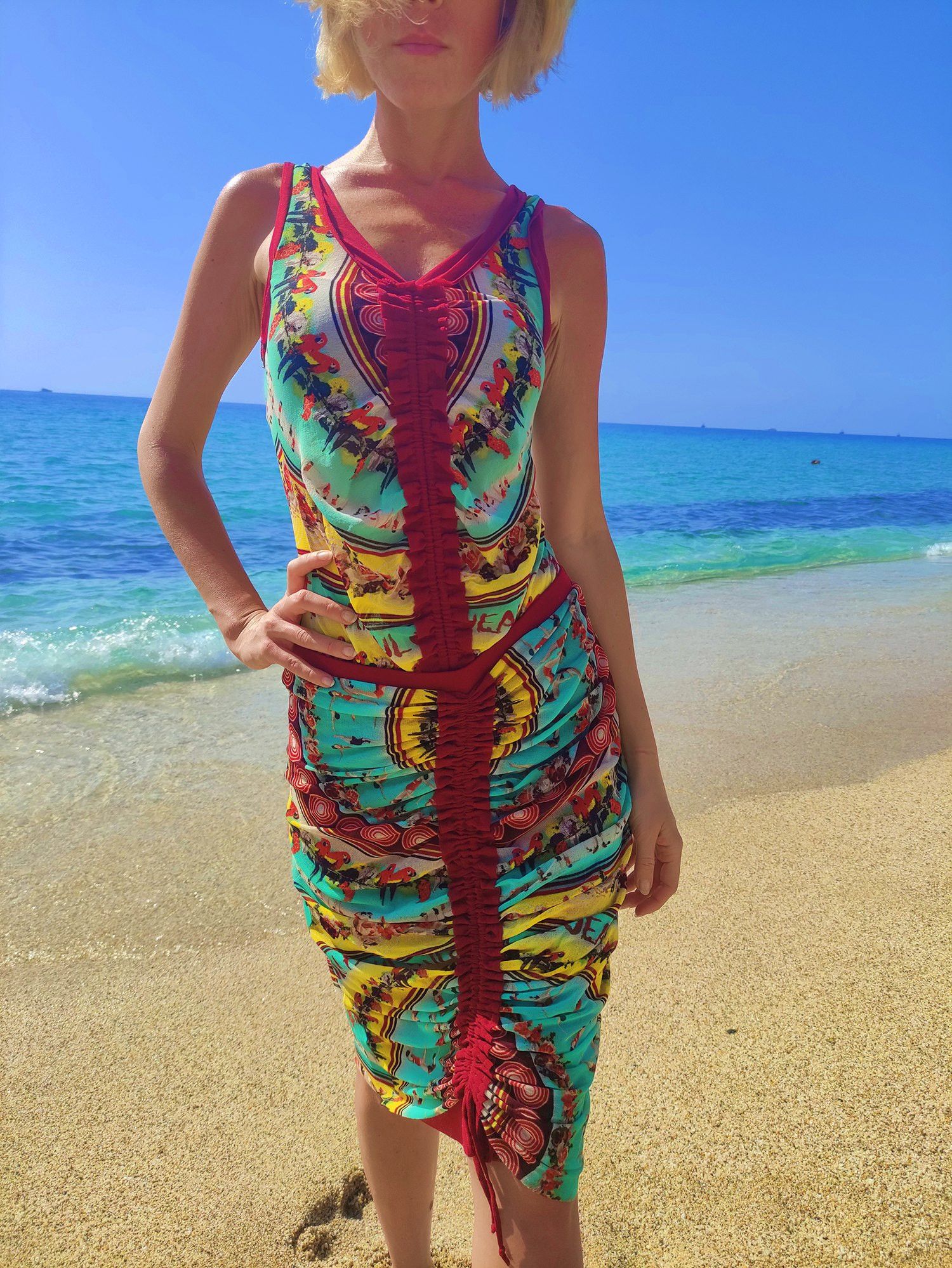 Jean Paul Gaultier Jean Paul Gaultier Diver Tropical Parrot Mesh Skirt Top Size ONE SIZE - 6 Thumbnail