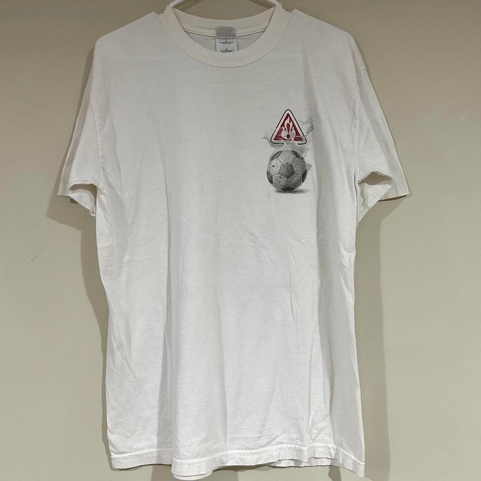 Gildan Vintage Soccer Warning Hot Striker Shirt Size US M / EU 48-50 / 2 - 2 Thumbnail