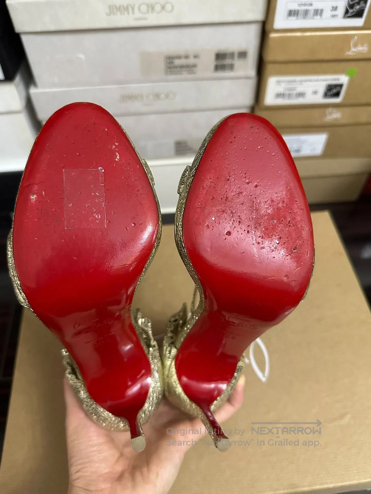 Christian Louboutin Christian Louboutin Gold High Heels. Size US 5.5 / IT 35.5 - 7 Thumbnail