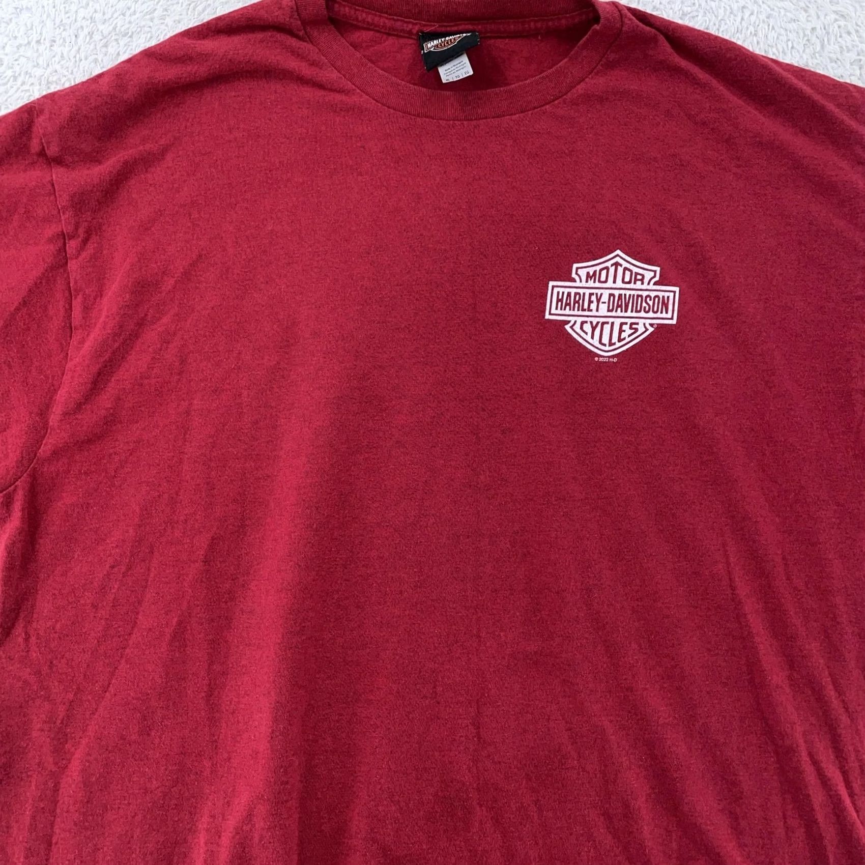 Harley Davidson Harley-Davidson Shirt Mens L Red Graphic Print Crew Neck Short Sleeve T-Shirt USA Motorcycle Tee Size US L / EU 52-54 / 3 - 3 Thumbnail