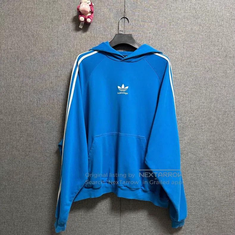 Balenciaga Balenciaga Striped Hooded Sweatshirt Size US L / EU 52-54 / 3 - 1 Thumbnail
