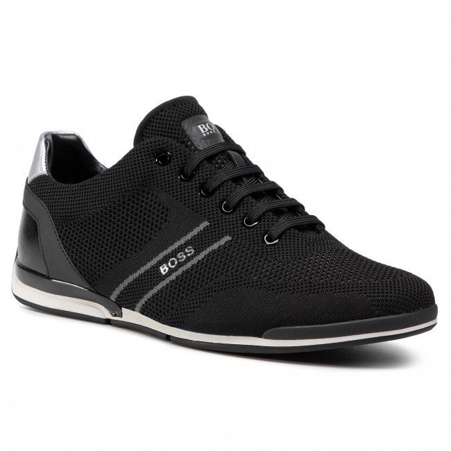 image of Hugo Boss Saturn Knit Sneakers in Black, Men's (Size 11)