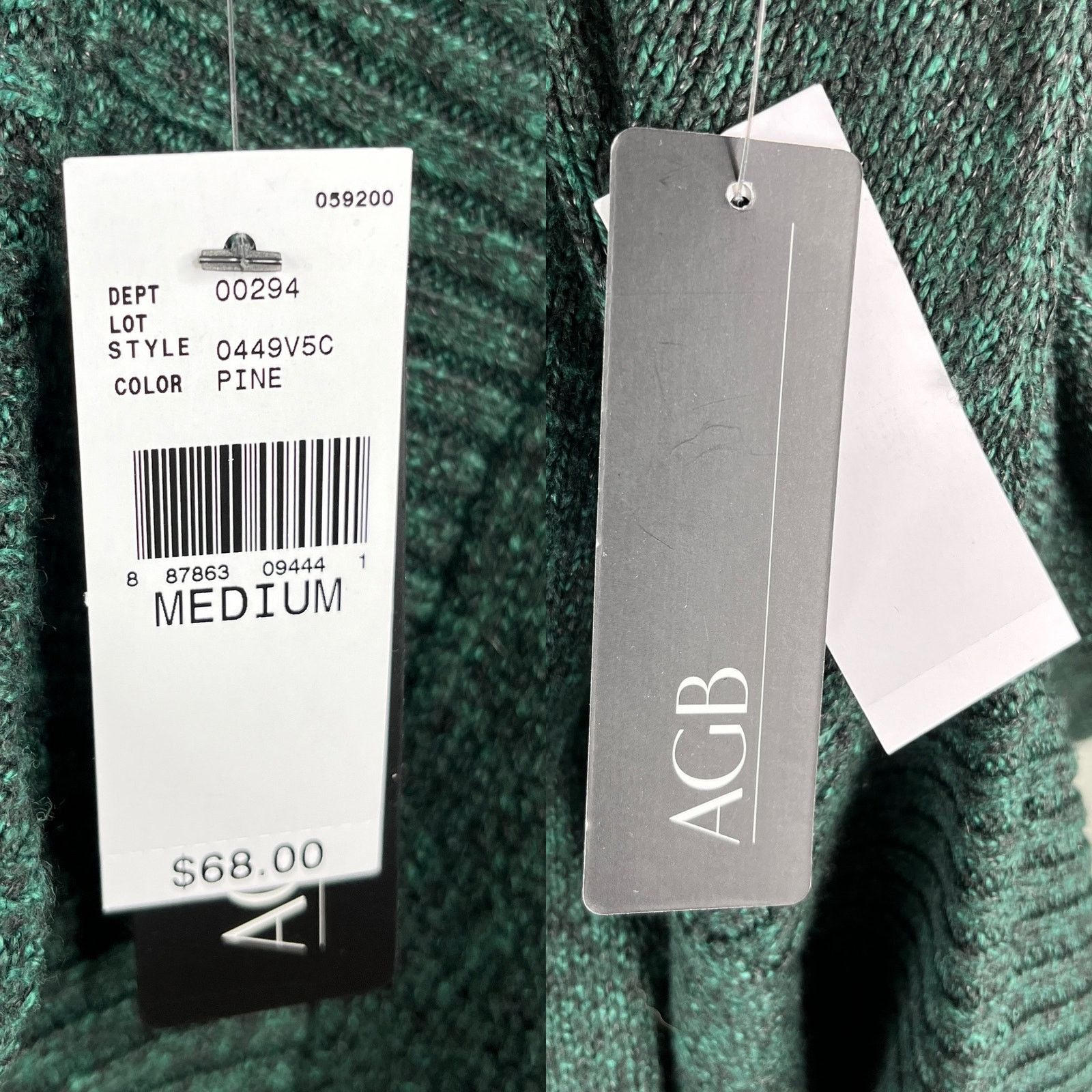 Other AGB Sweater Pine Green Cowl Dolman Sleeves M Oversized New Size M / US 6-8 / IT 42-44 - 4 Thumbnail
