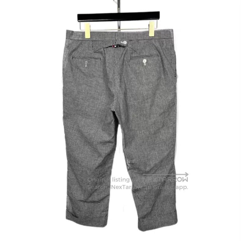 Thom Browne Thom Browne size 4 Grey Plaid Linen Casual Trousers Size US 30 / EU 46 - 2 Thumbnail