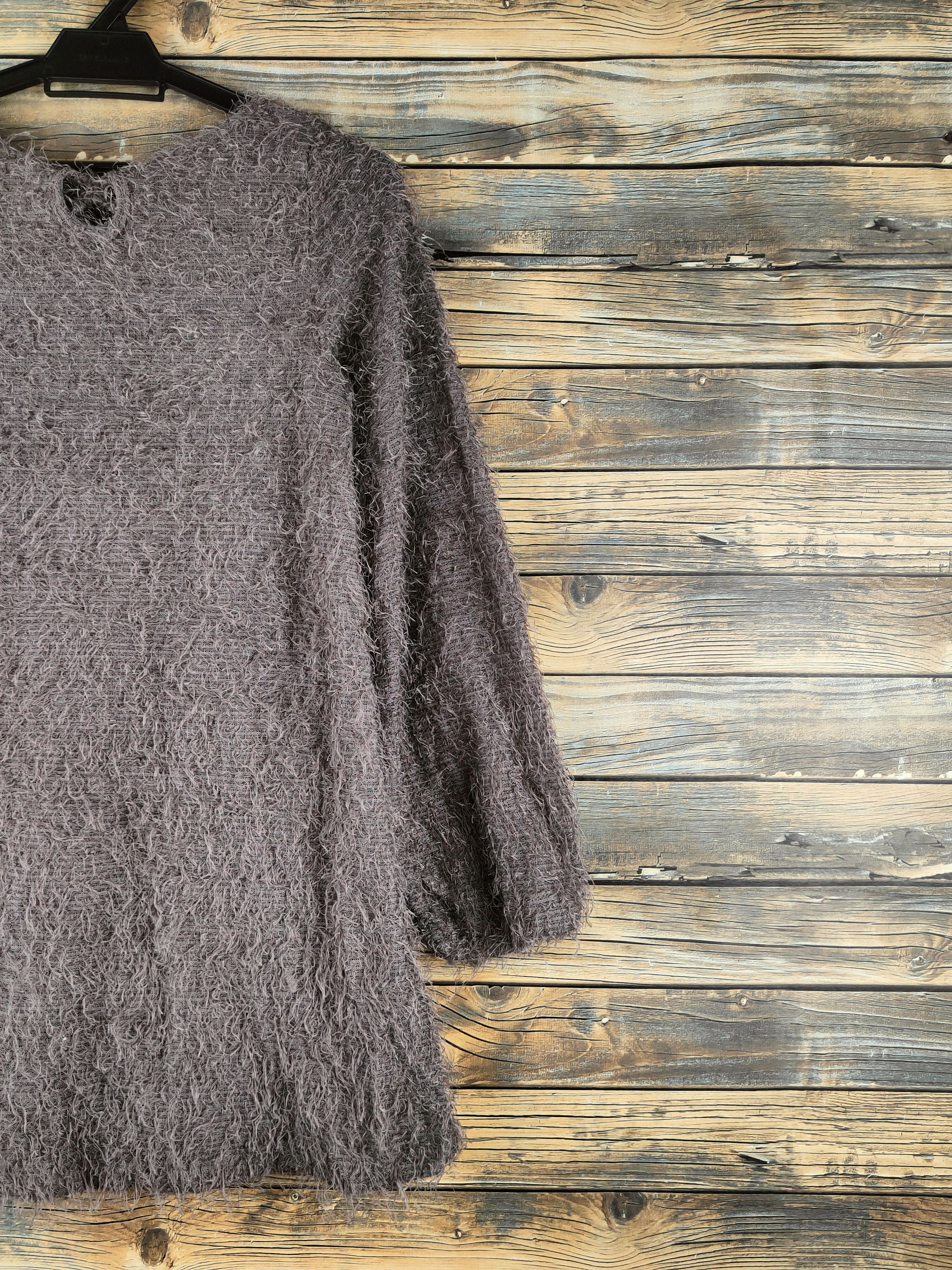 Japanese Brand DL Apple Butter Brown Fur Mohair Knitwear #46-463 Size S / US 4 / IT 40 - 9 Thumbnail