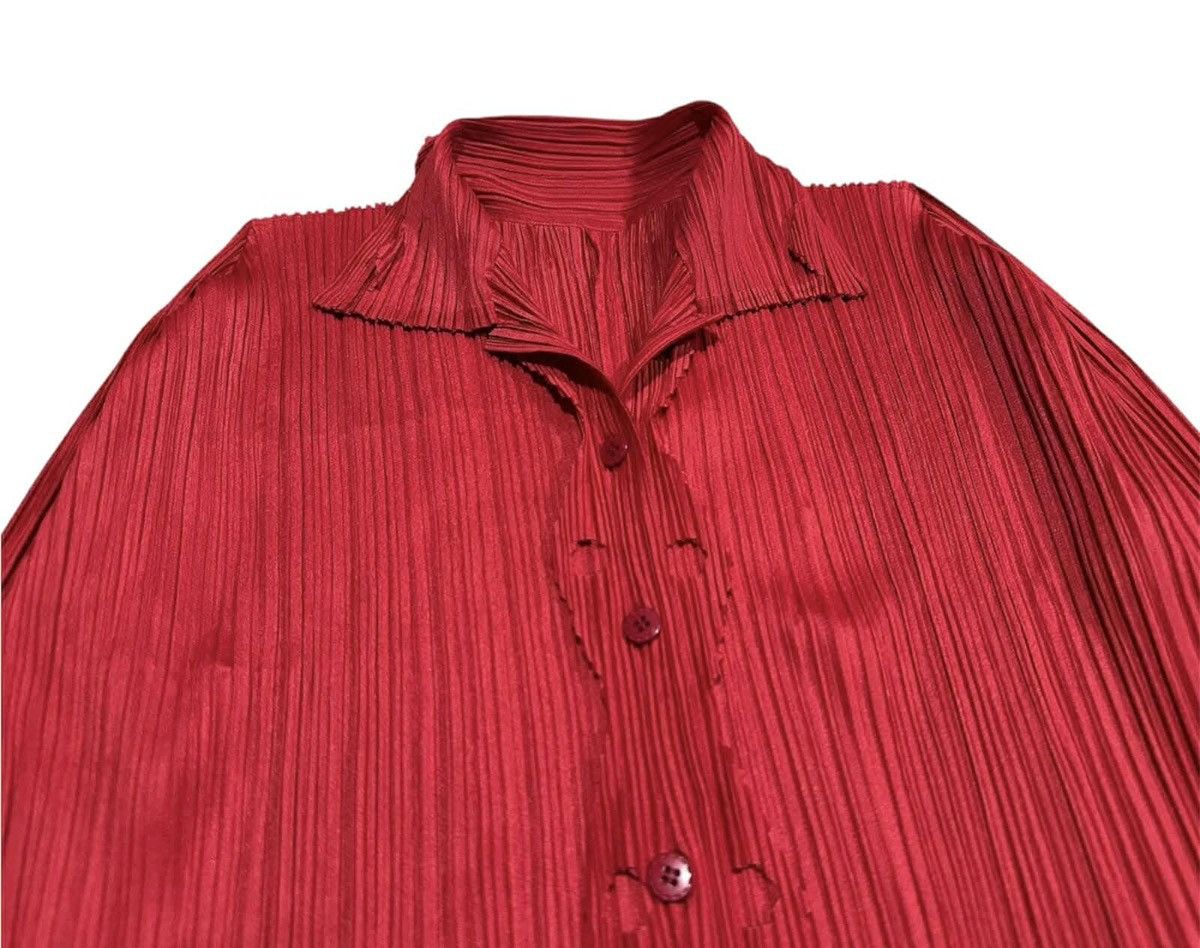 Issey Miyake × Japanese Brand × Pleats Please Issey Miyake 🔥Rare Issey Miyake Pleats Please Button Up Long Sleeve Shirt Size US M / EU 48-50 / 2 - 4 Thumbnail