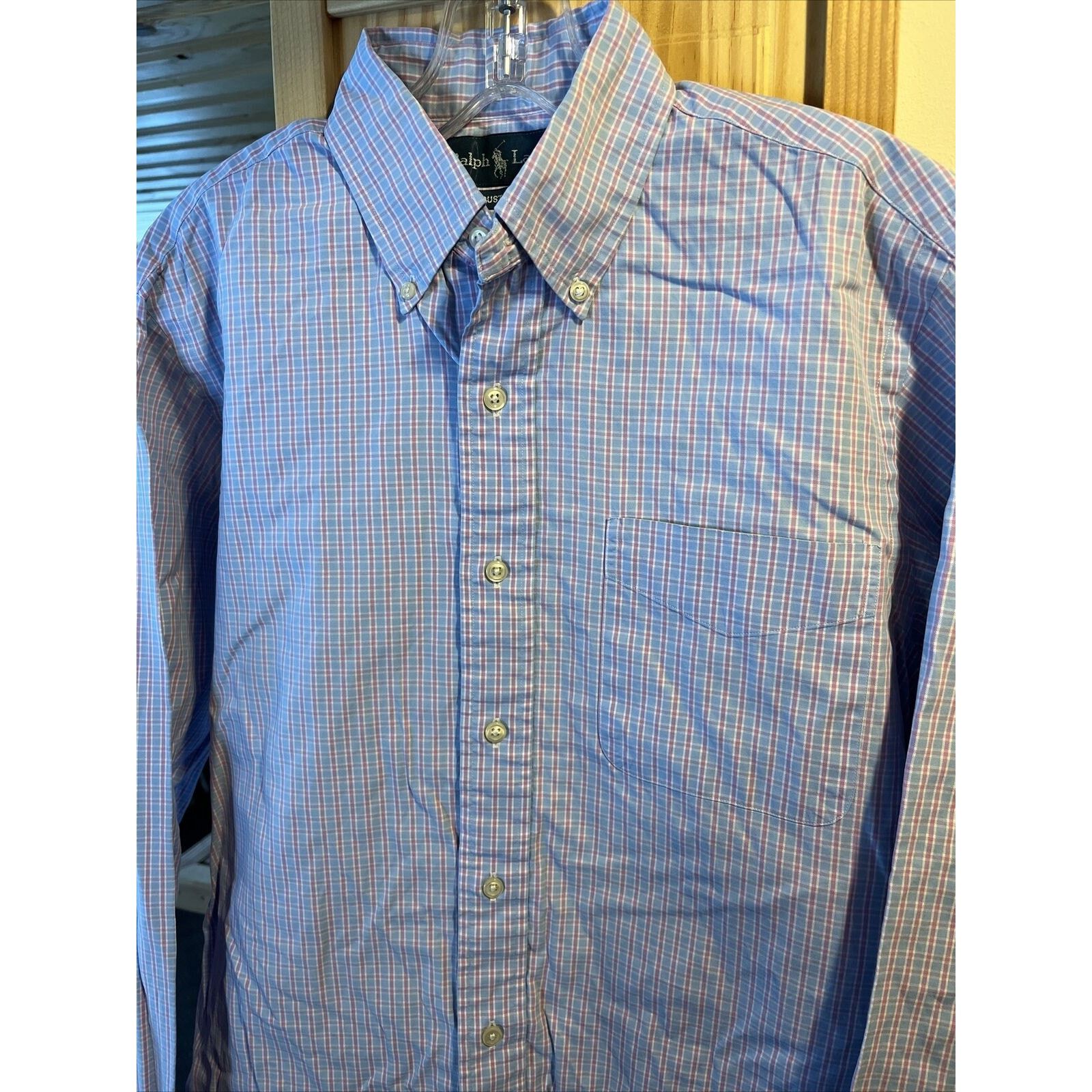Ralph Lauren Ralph Lauren Men’s 15.5 M Blue Red Check LS Cotton Shirt Size US M / EU 48-50 / 2 - 7 Thumbnail