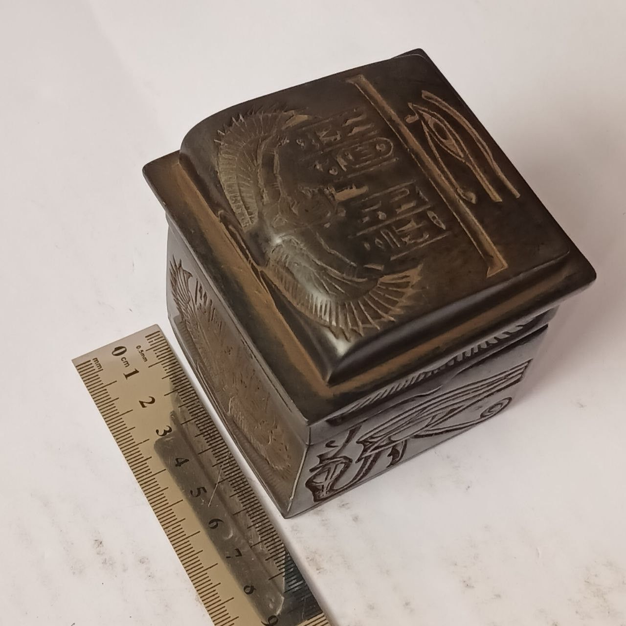 Handmade Egyptian Canopic Jars Set – Pharaonic Resin Box Hieroglyph Size ONE SIZE - 6 Thumbnail